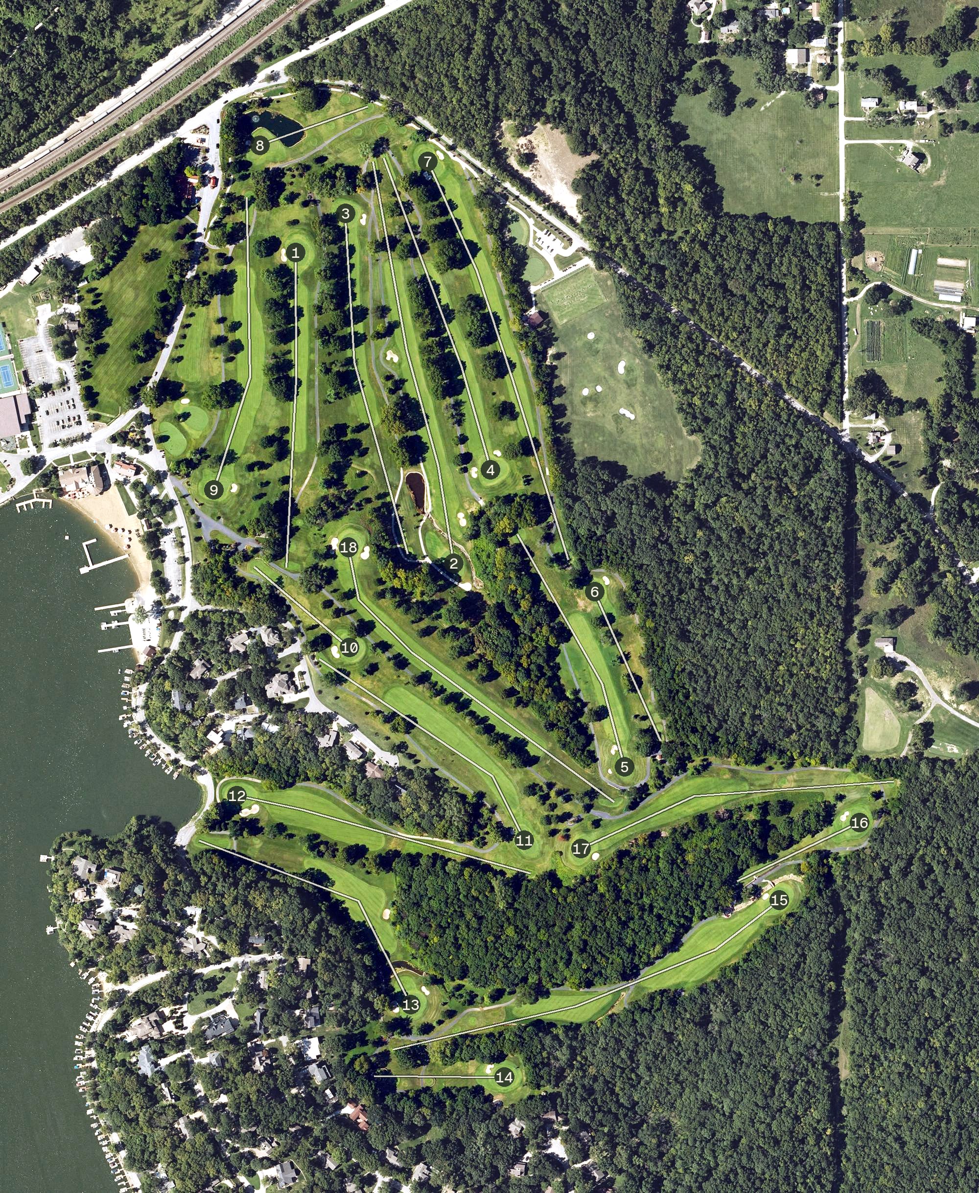 Aerial view of Lake Quivira Country Club, KS