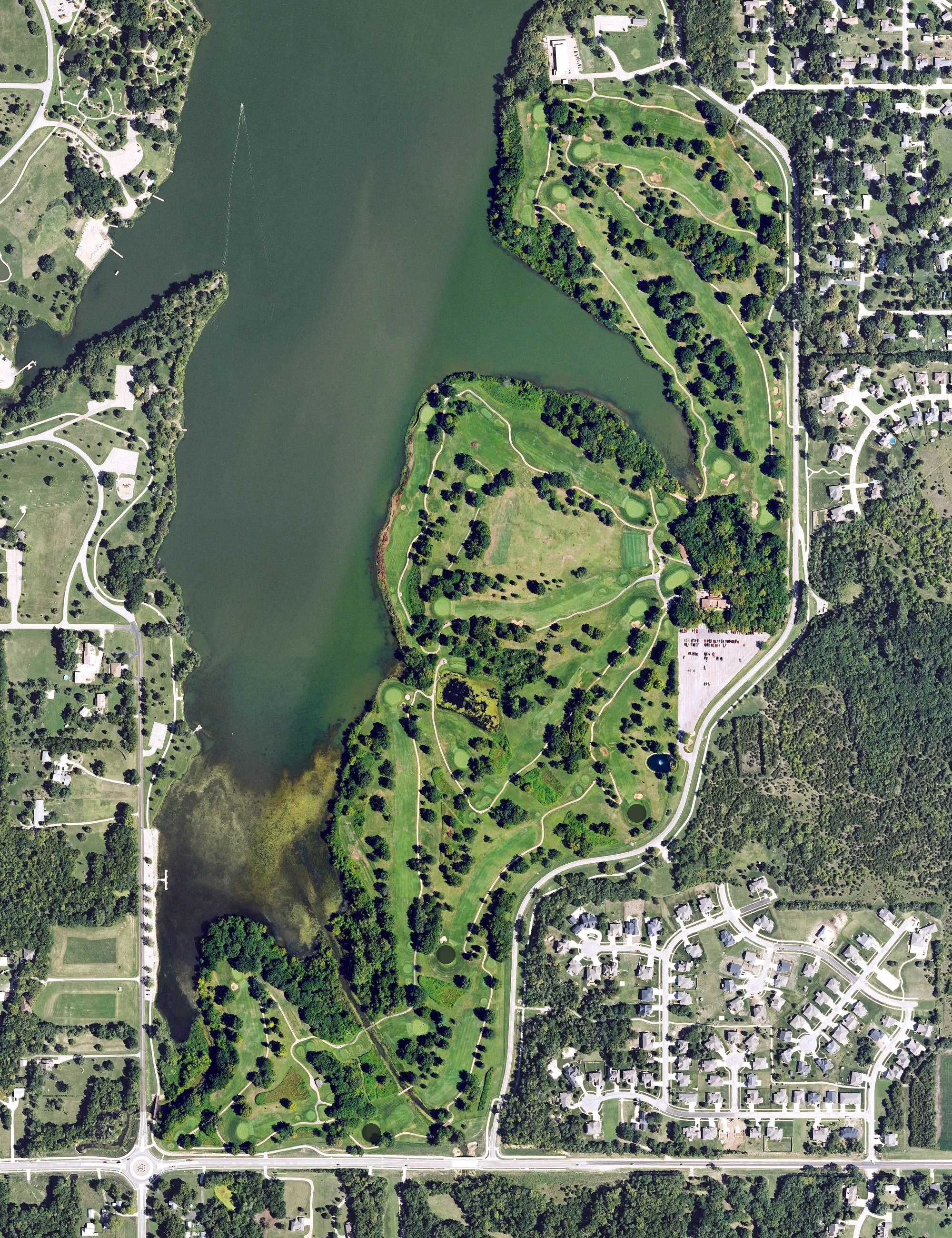 Aerial view of Lake Shawnee Golf Course, KS