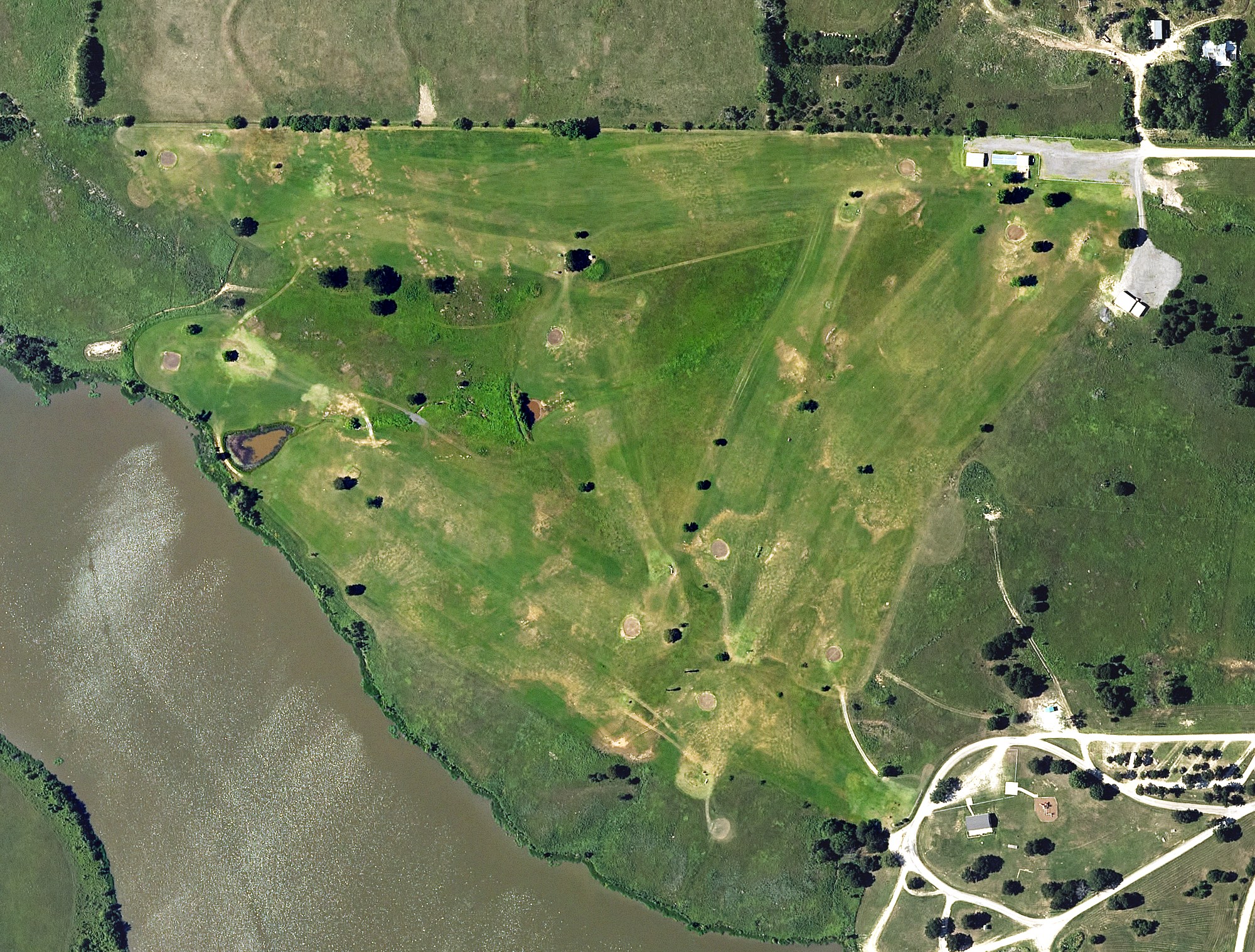 Aerial view of Lakeside Golf Course (Pasture), KS