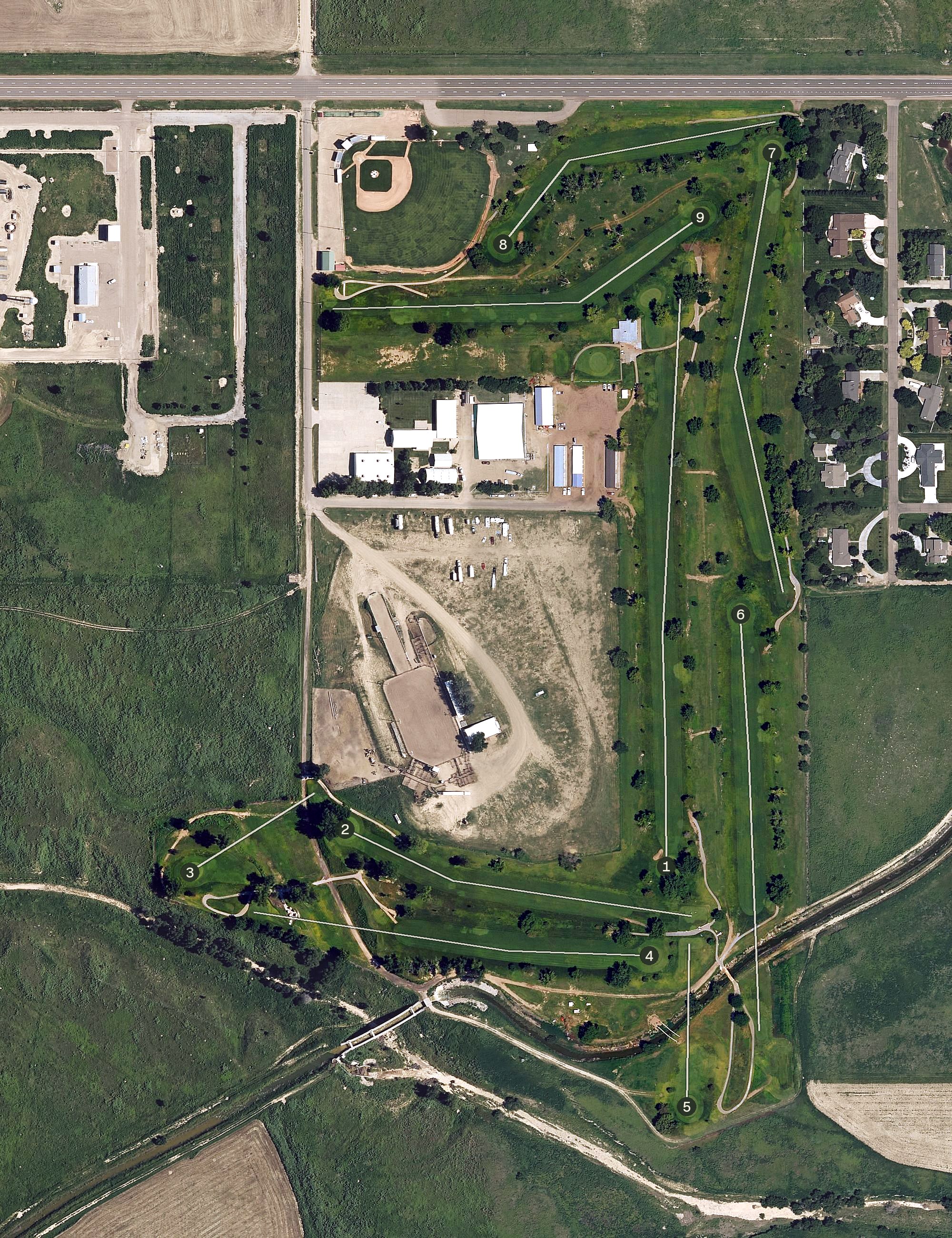 Aerial view of Lakin Municipal Golf Course, KS