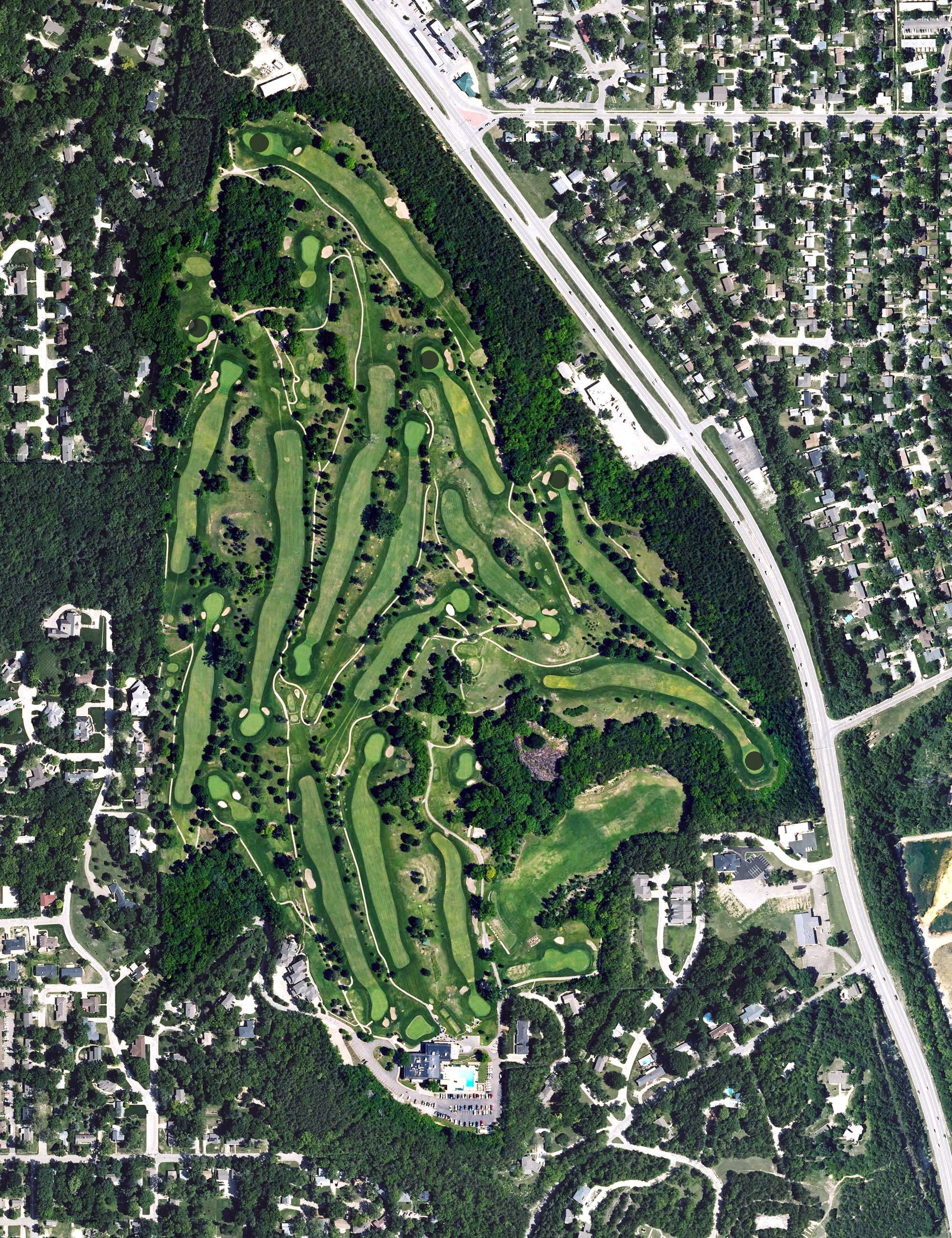 Aerial view of Manhattan Country Club, KS