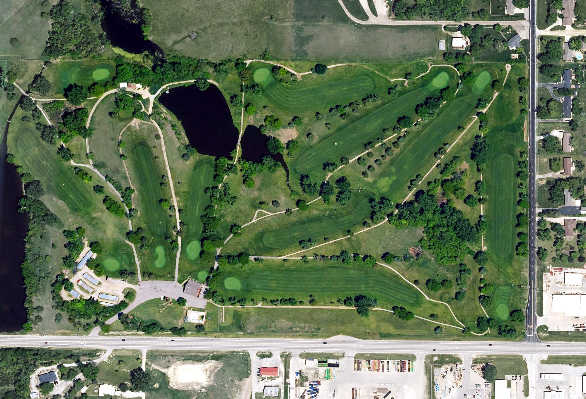 Aerial view of Marysville Country club, KS