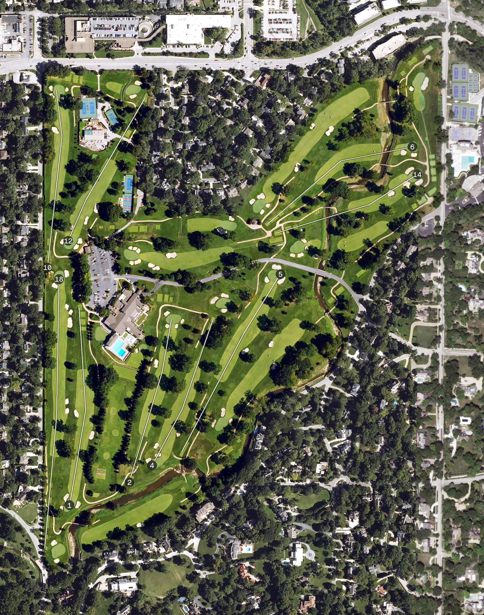 Aerial view of Mission Hills Country Club, KS