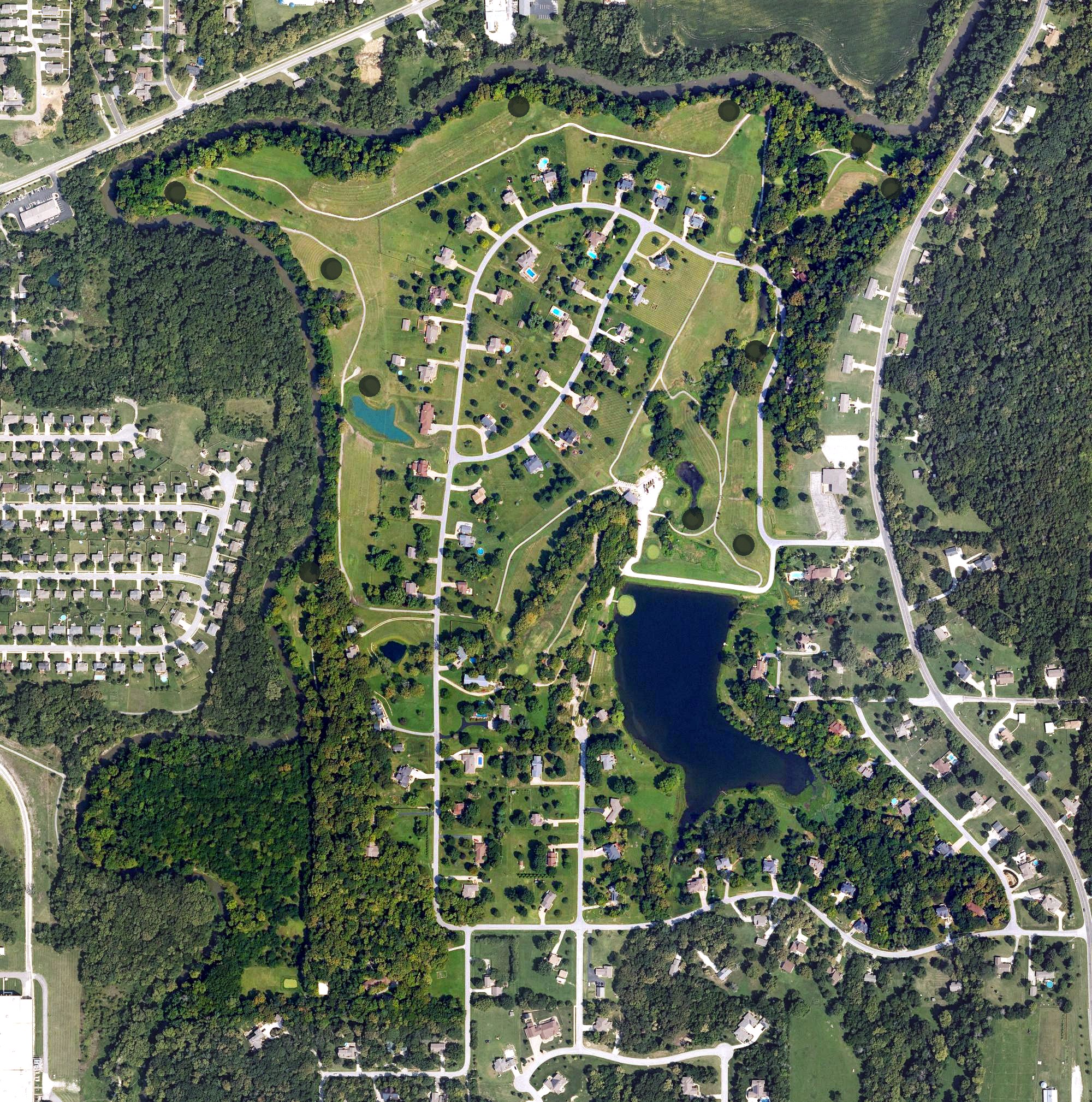 Aerial view of Oak Country Golf Club, KS