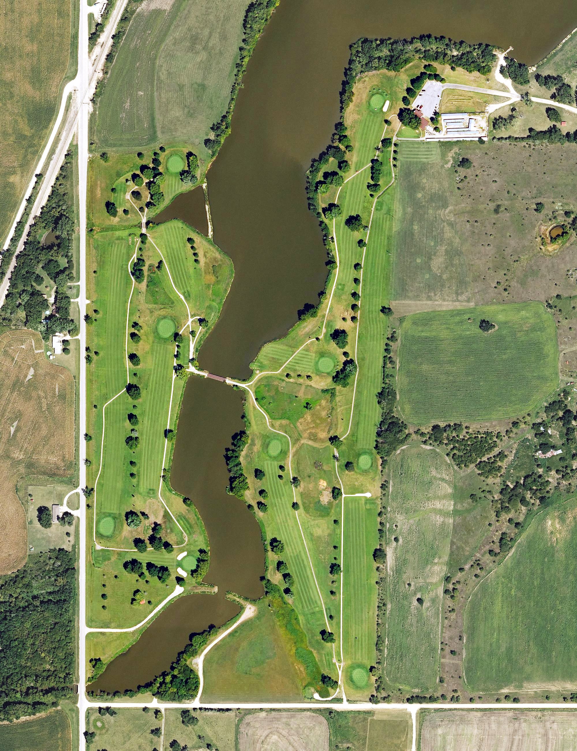 Aerial view of Osacge City Golf Club, KS