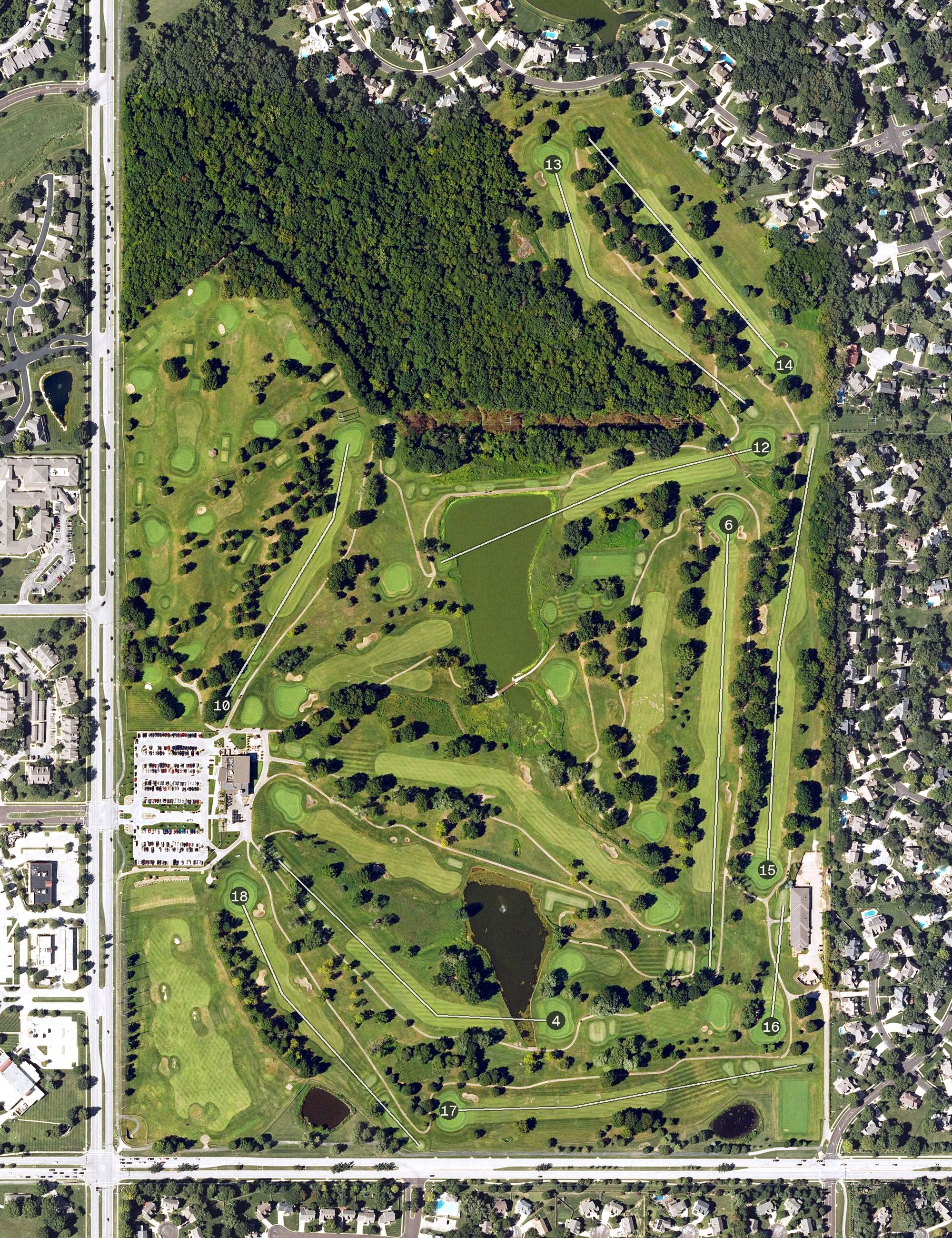 Aerial view of Overland Park Golf Course, KS