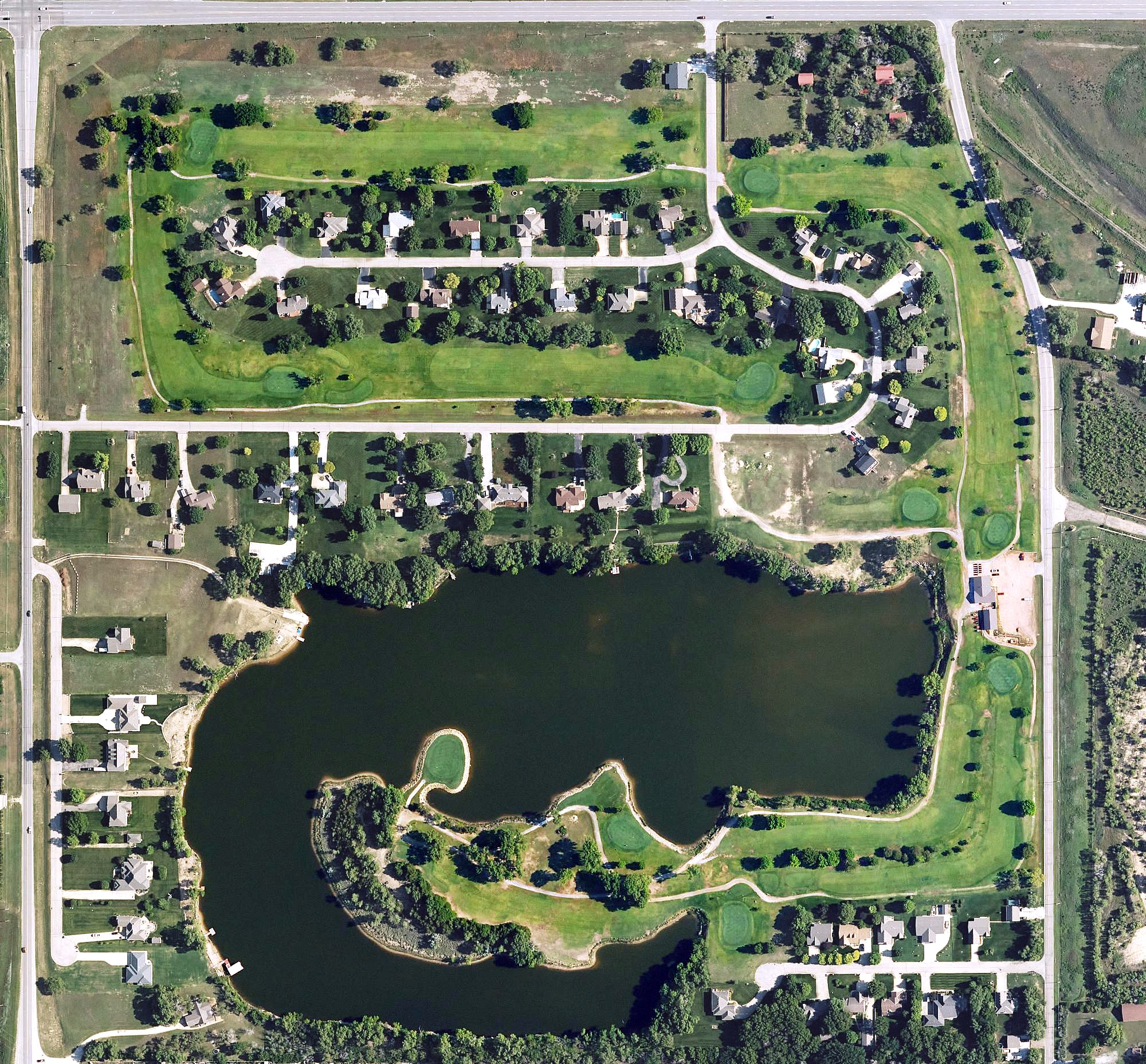Aerial view of Pine Bay Golf Course, KS