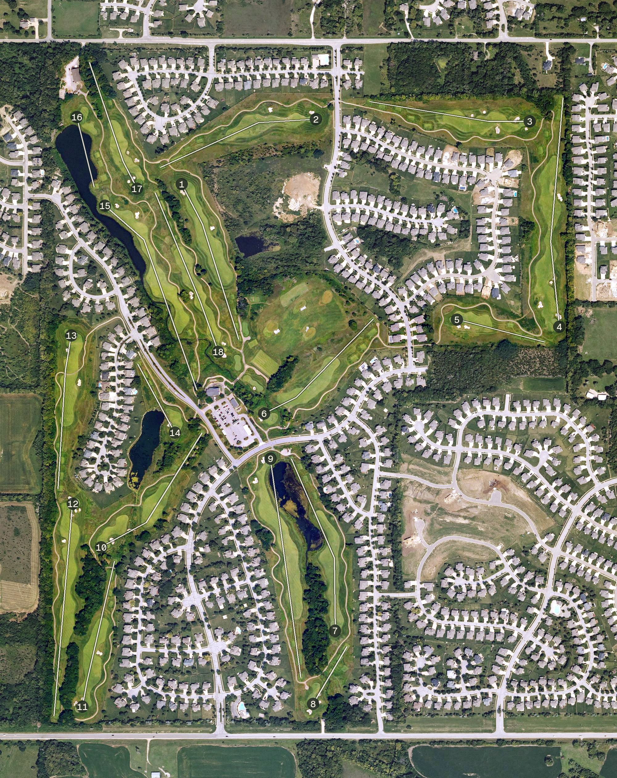 Aerial view of Prairie Highlands Golf Course, KS