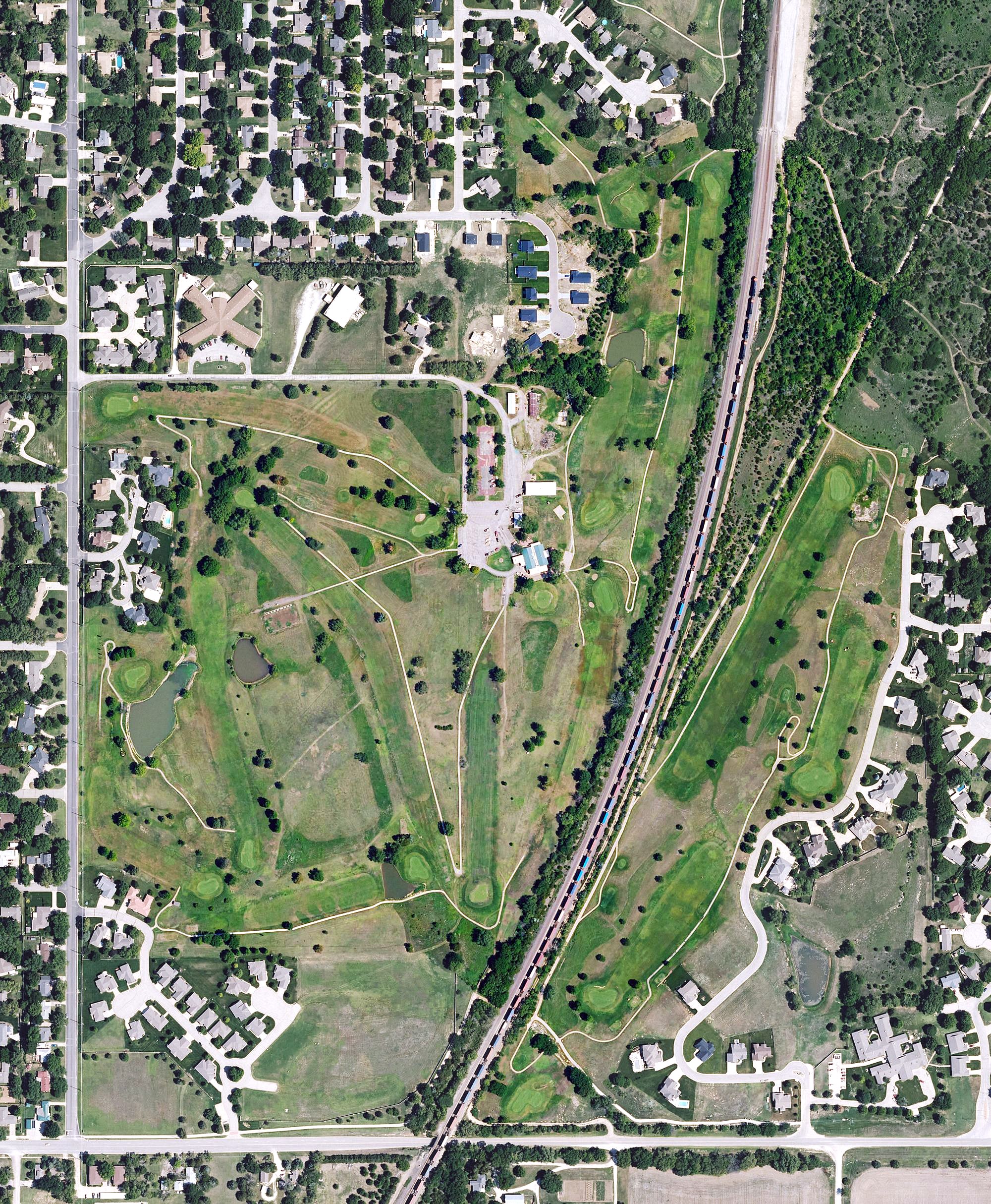 Aerial view of Prairie Trails Golf Course, KS