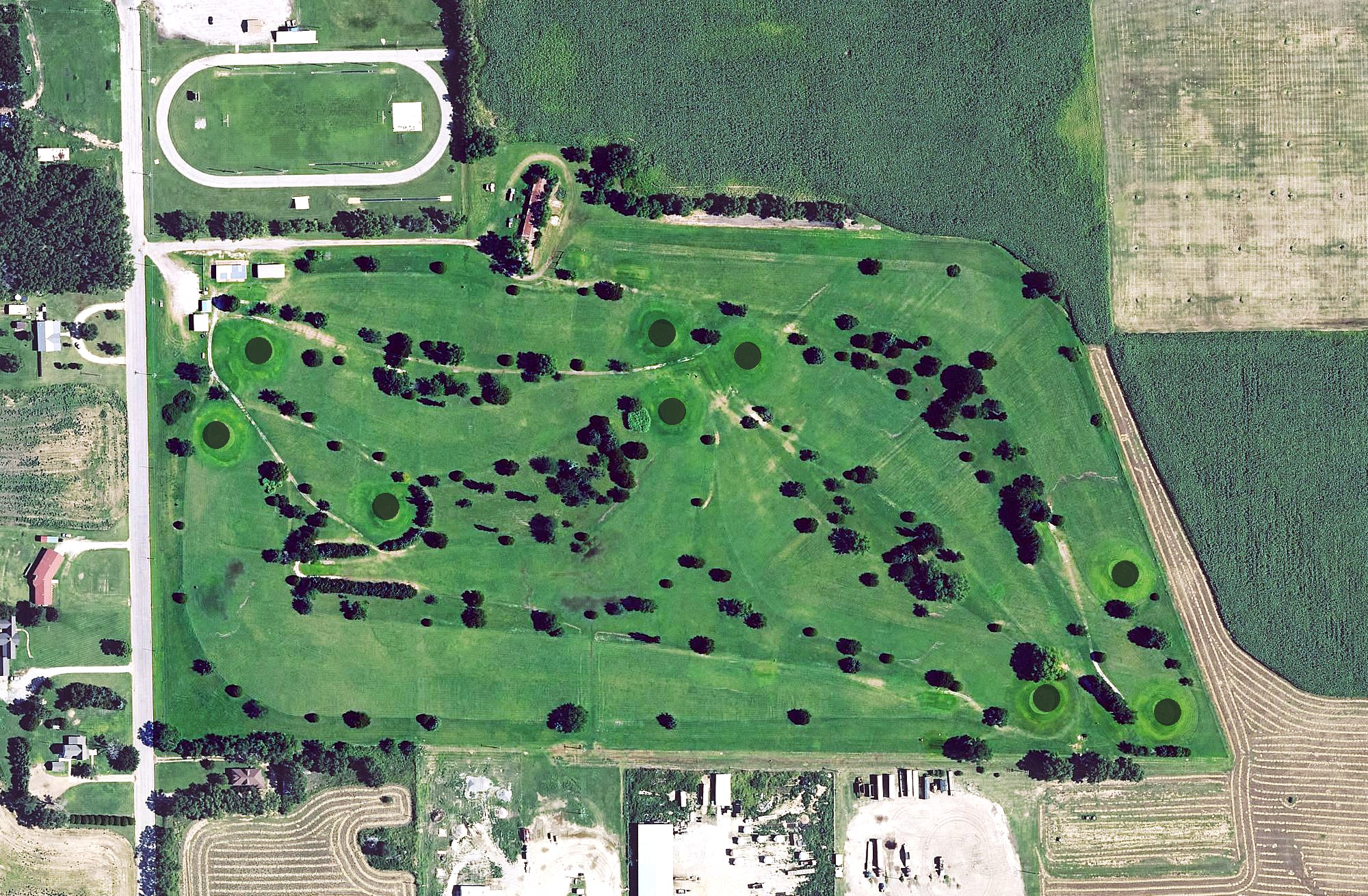 Aerial view of Protection Golf Course, KS