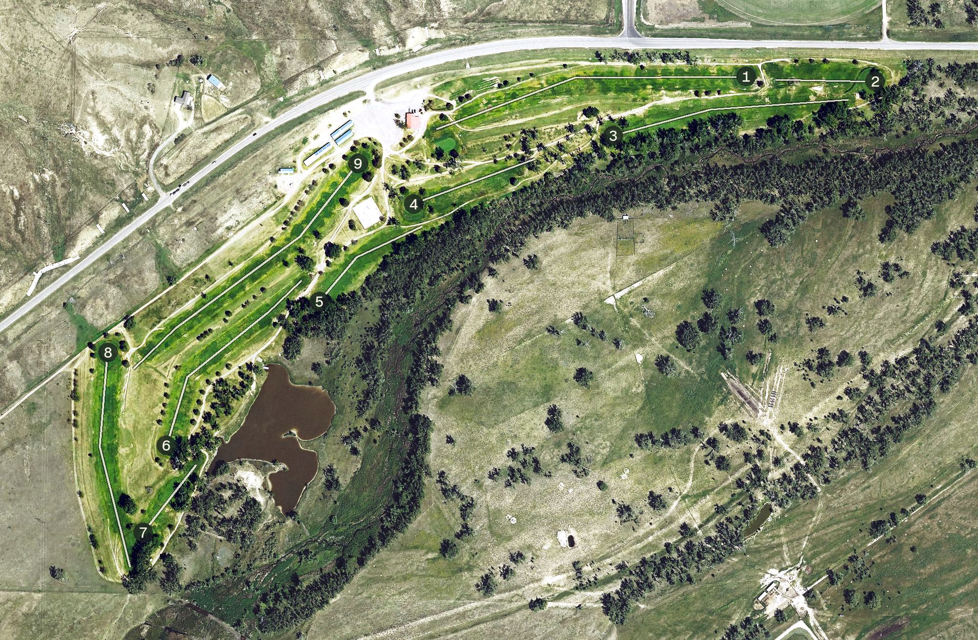Aerial view of Riverside Recreation Golf Course, KS