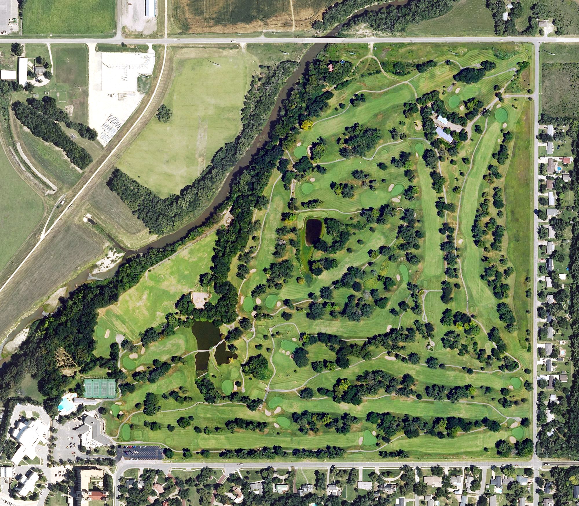 Aerial view of Salina Country Club, KS