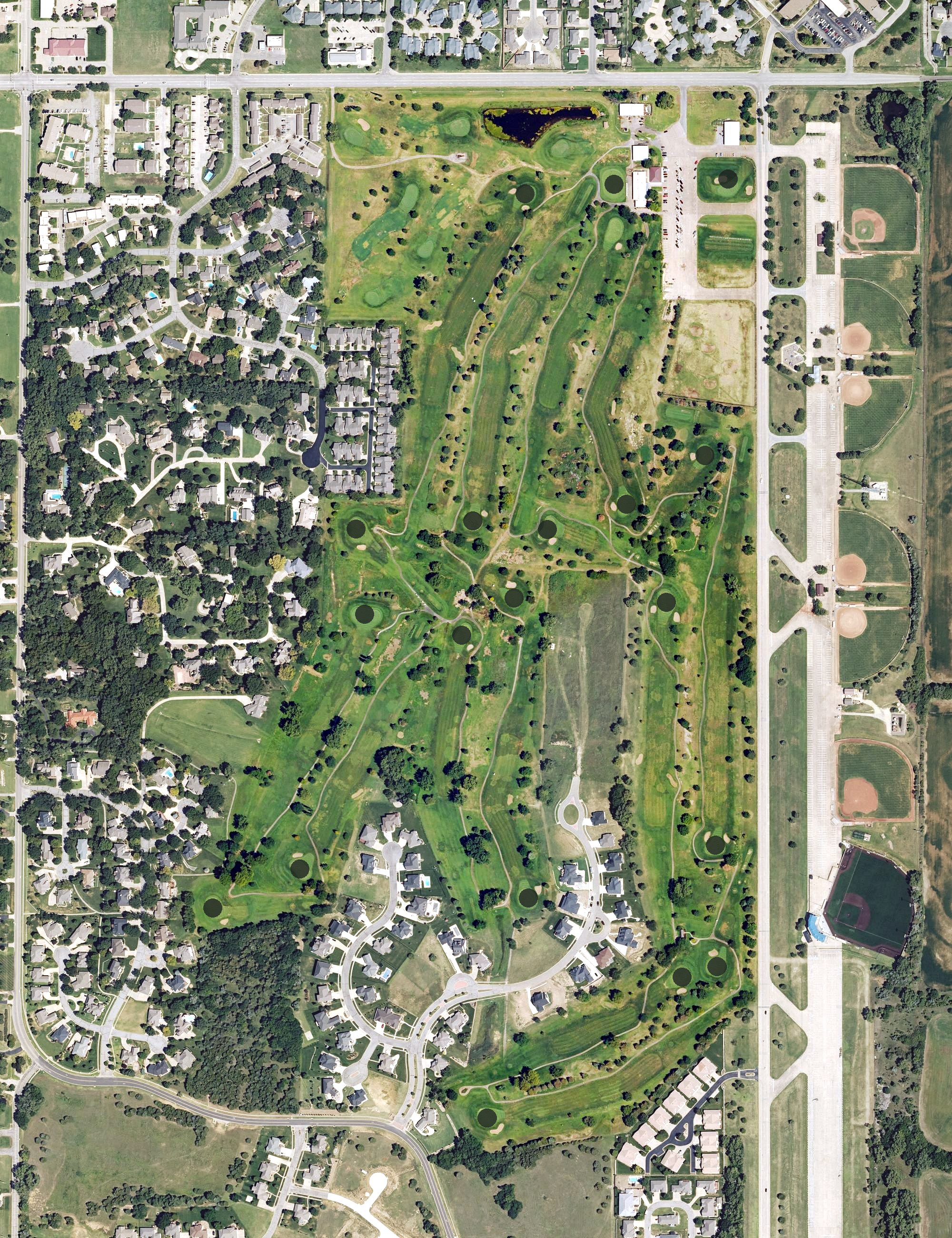Aerial view of Salina Municipal Golf Course, KS