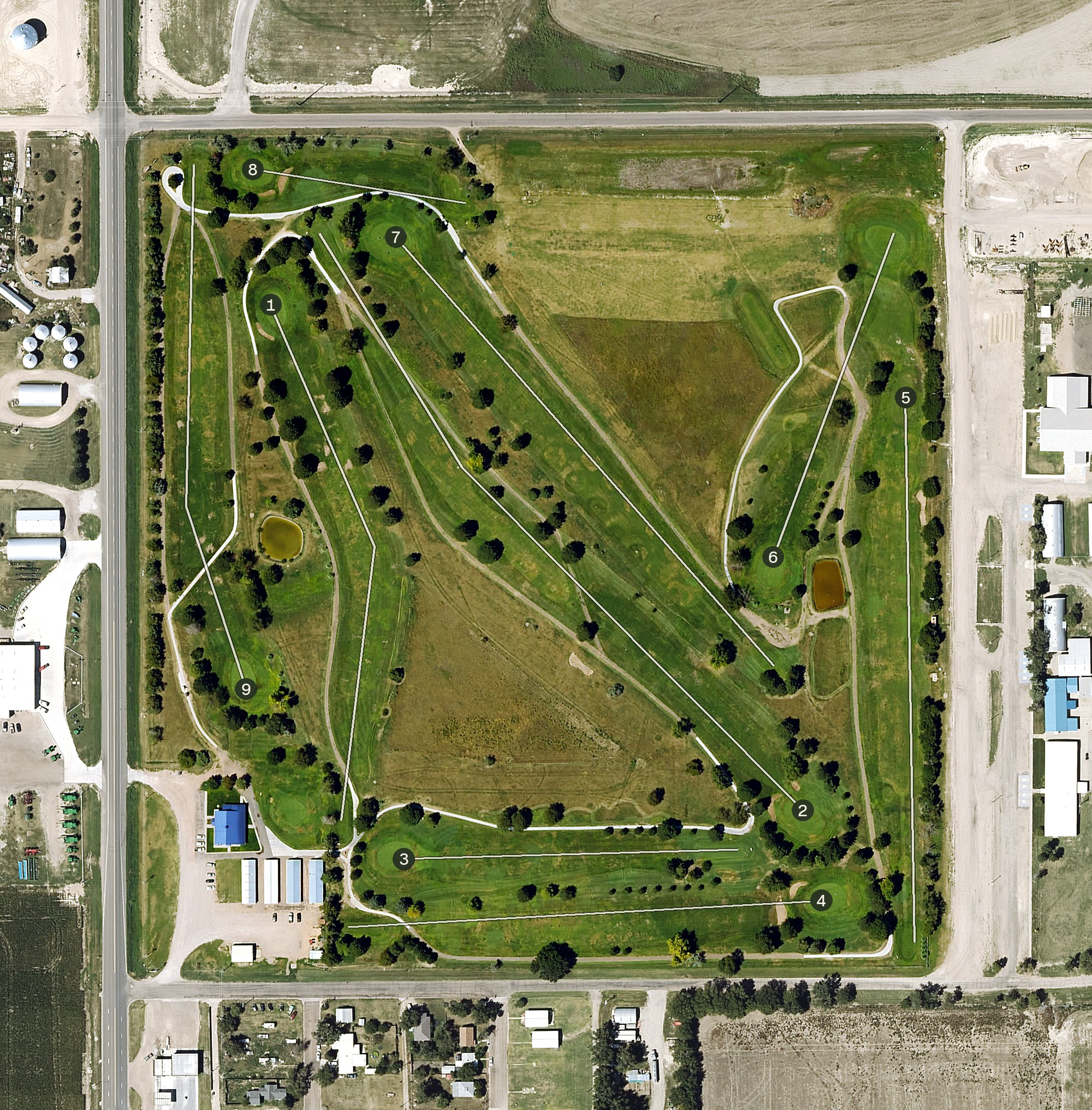 Aerial view of Scott Community Golf Course, KS