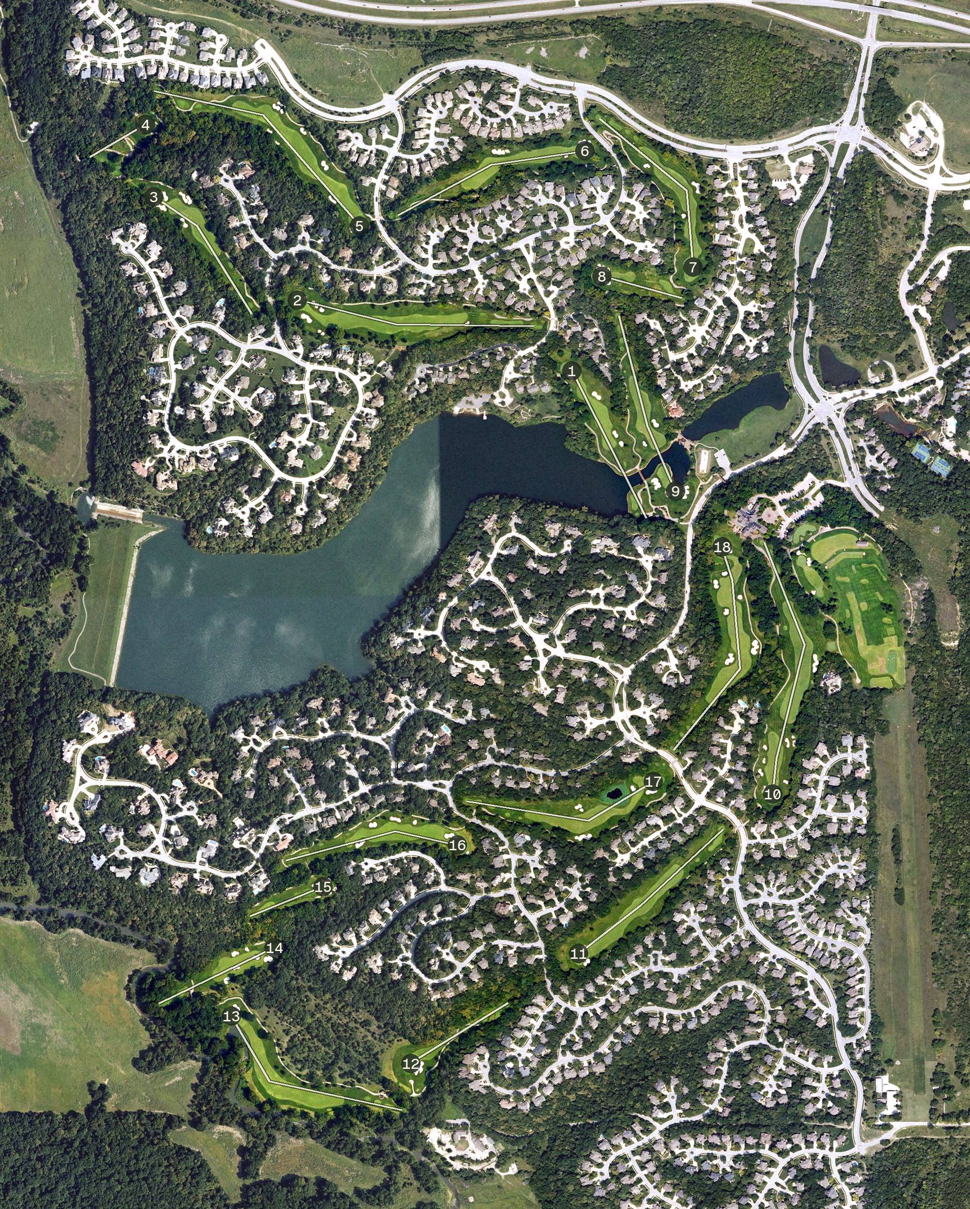 Aerial view of Shadow Glen Golf Club, KS