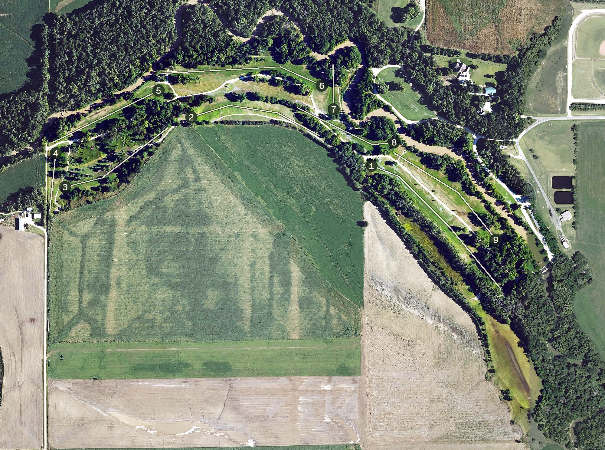Aerial view of Shady Bend Golf Course, KS