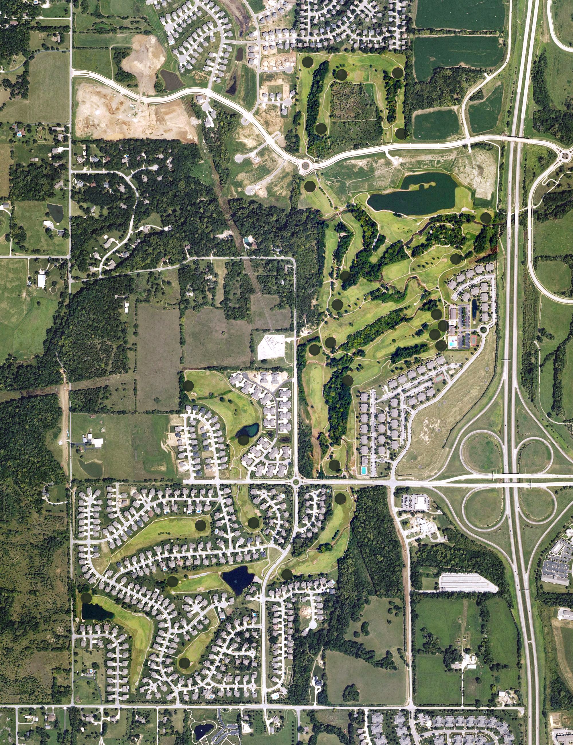 Aerial view of Shawnee Golf Course & Country Club, KS