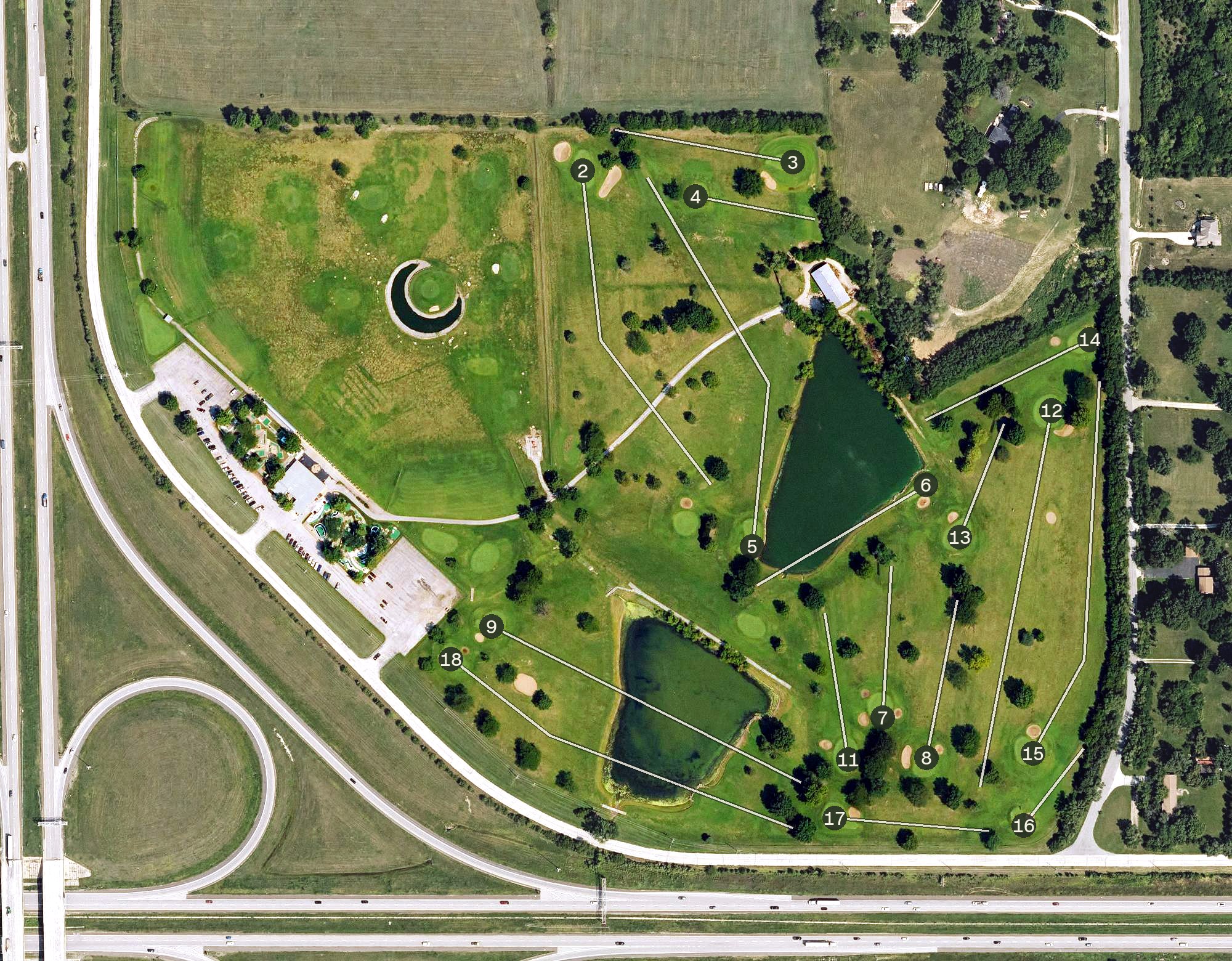Aerial view of Smiley's Golf Complex, KS