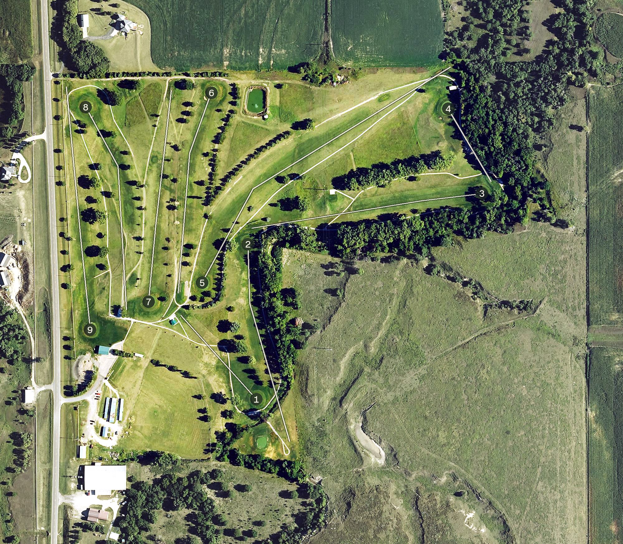Aerial view of Smith Center Municipal Golf Course, KS