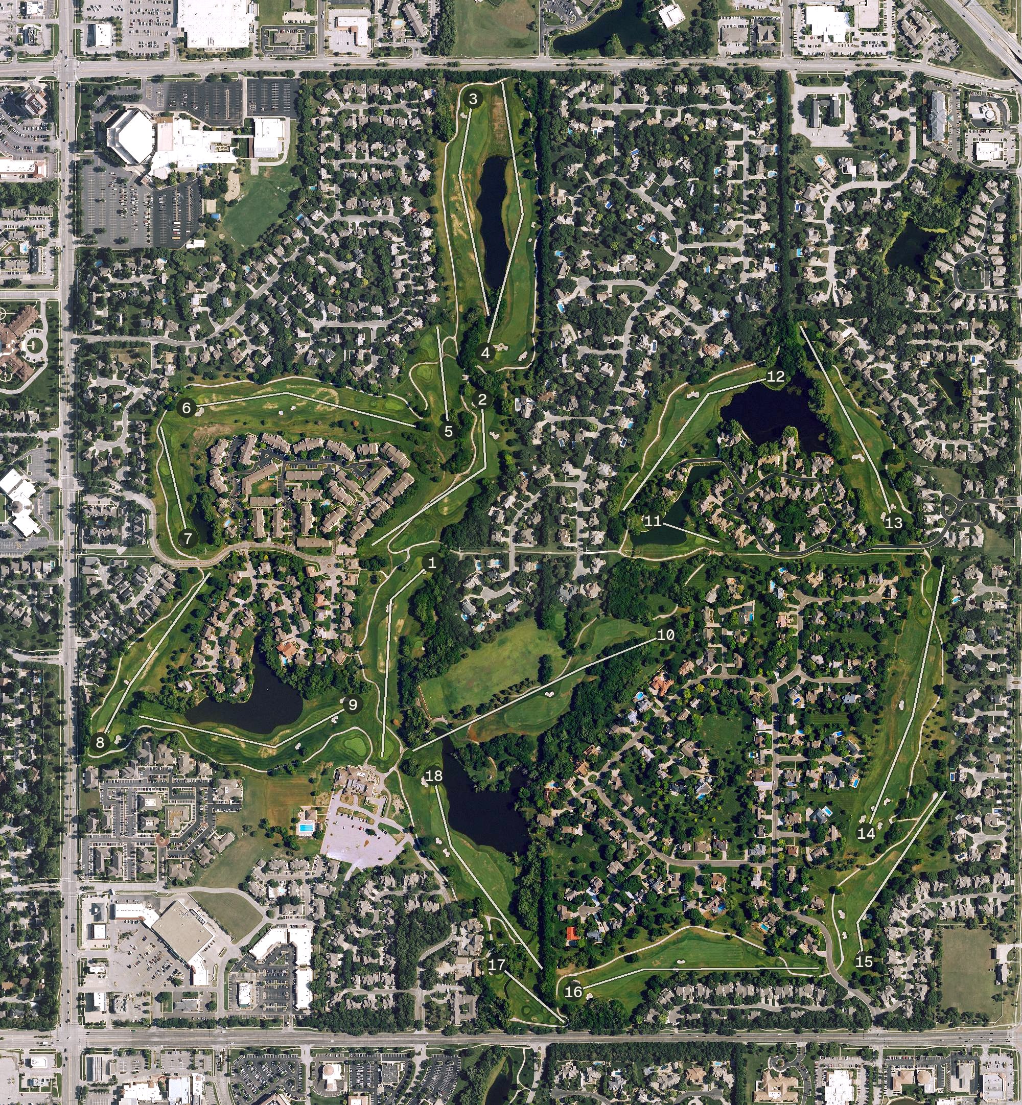 Aerial view of Tall Grass Country Club, KS