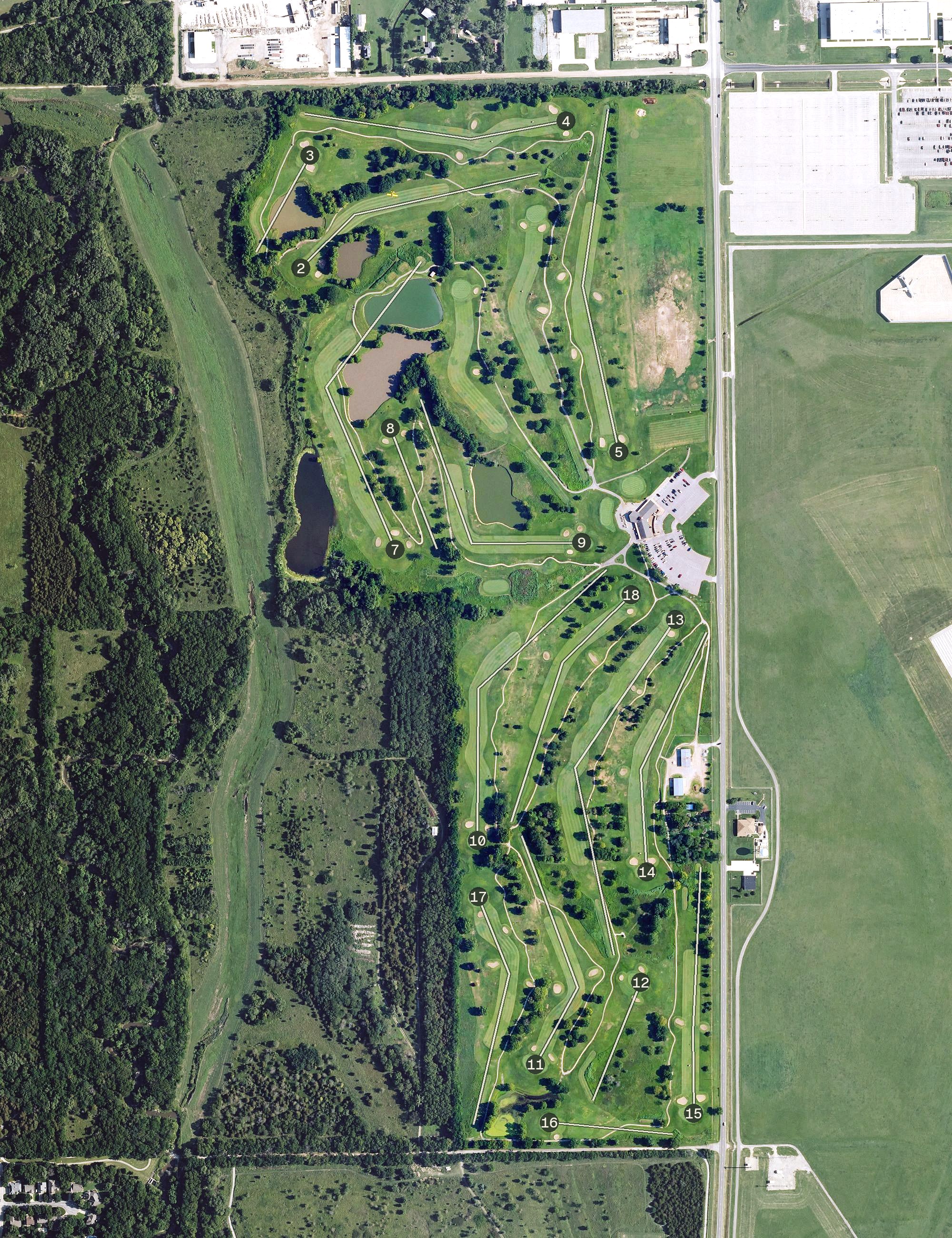 Aerial view of Tex Consolver Golf Course, KS