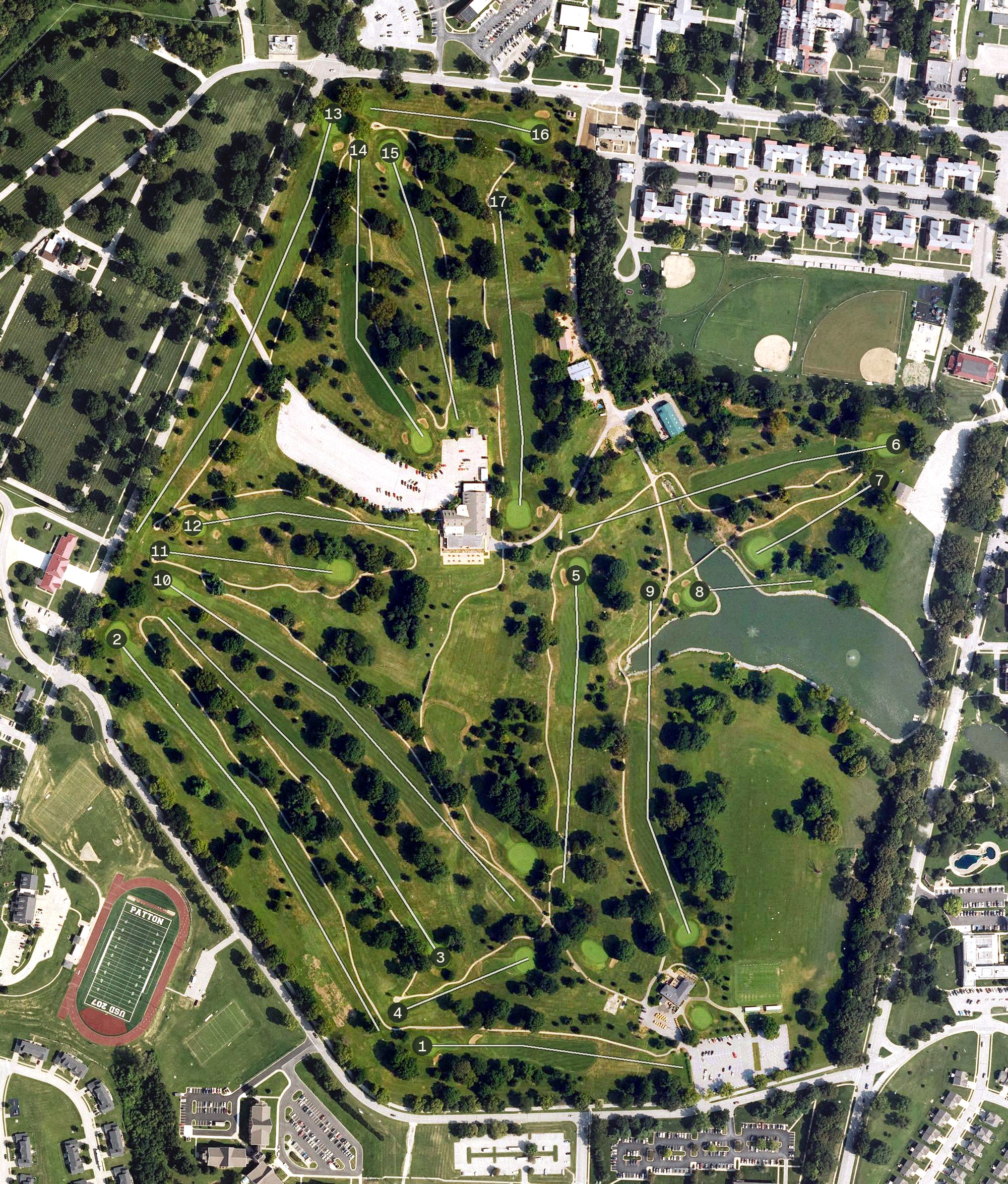 Aerial view of Trails West Golf Course, KS
