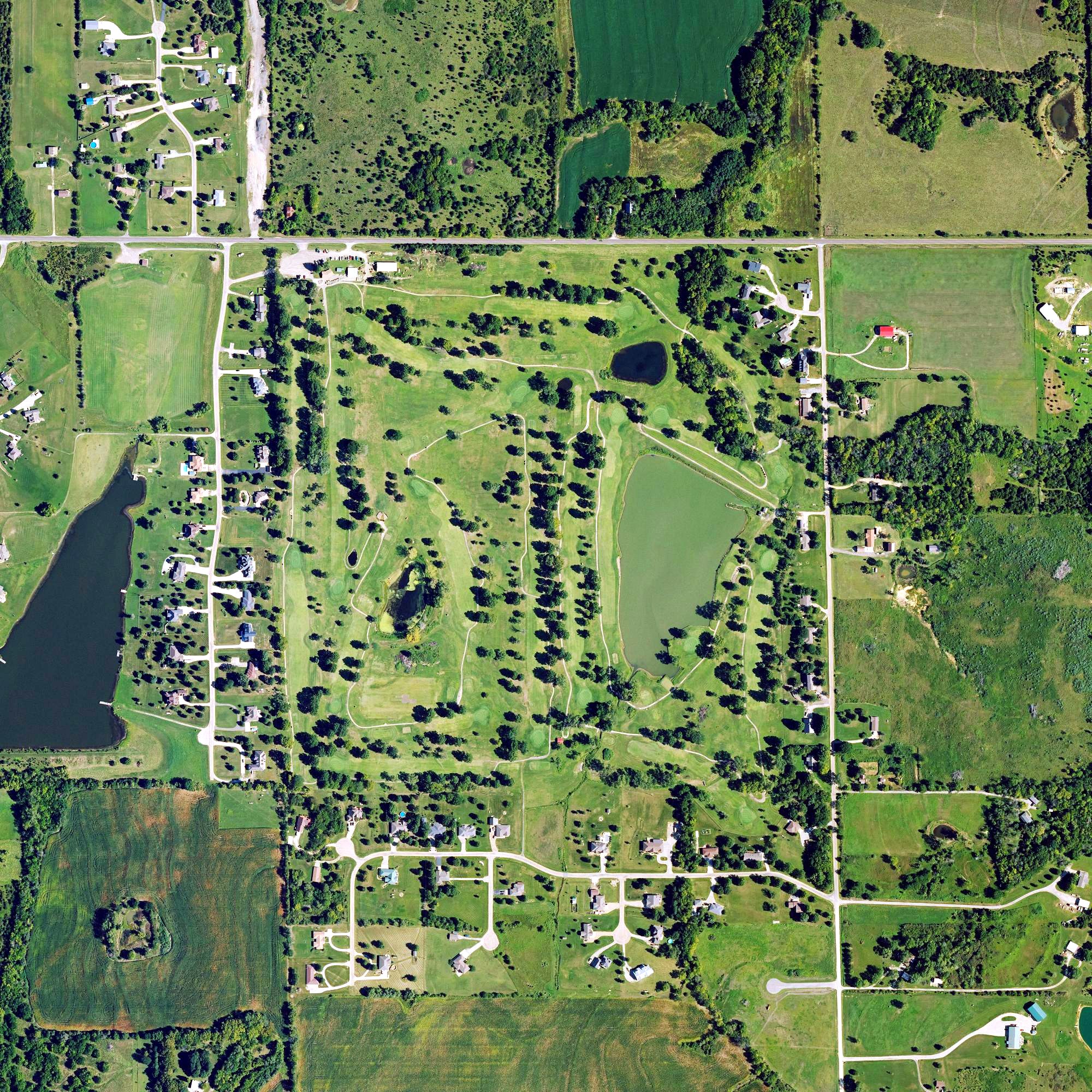 Aerial view of Village Greens Golf Course, KS