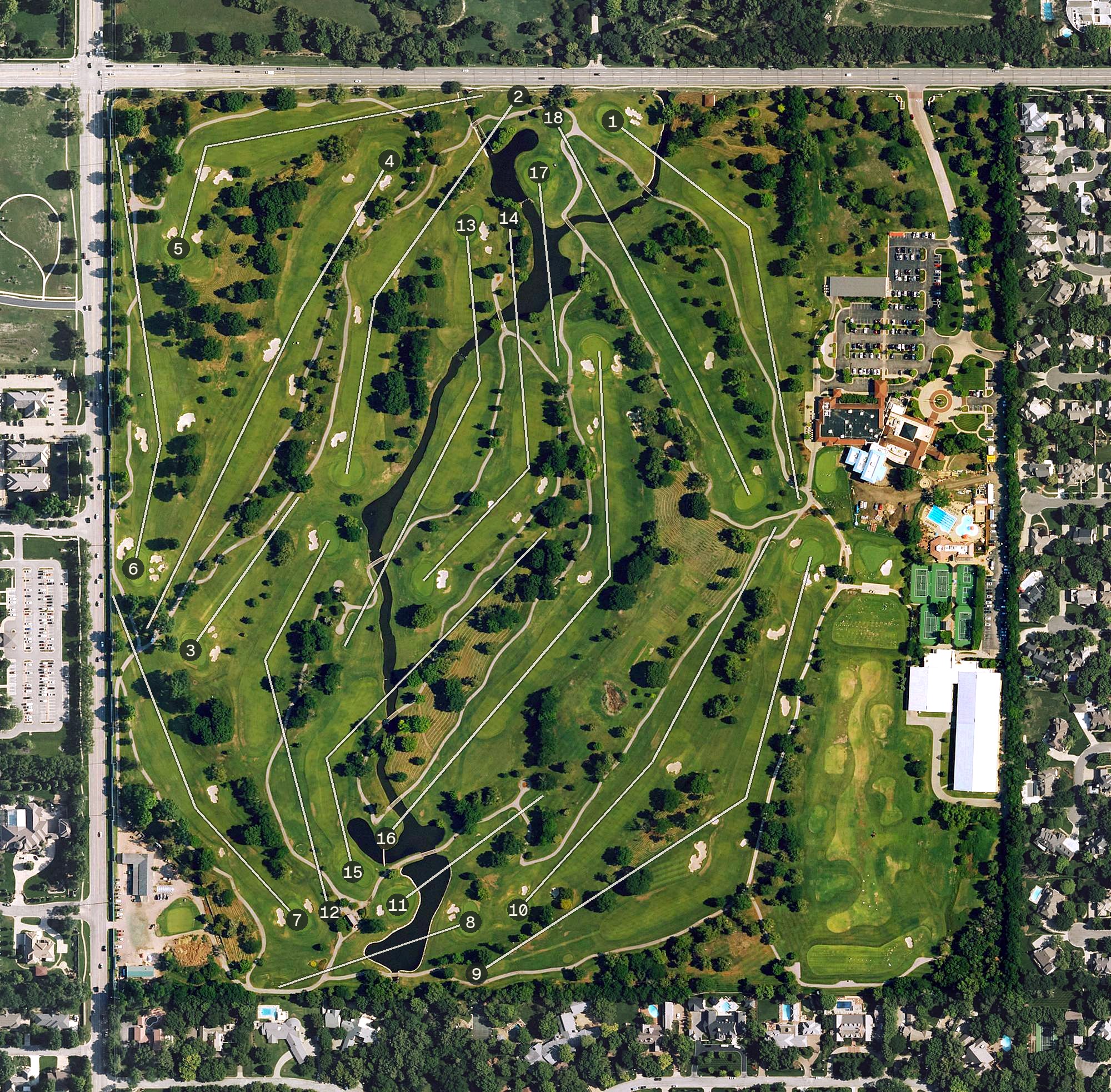Aerial view of Wichita Country Club, KS
