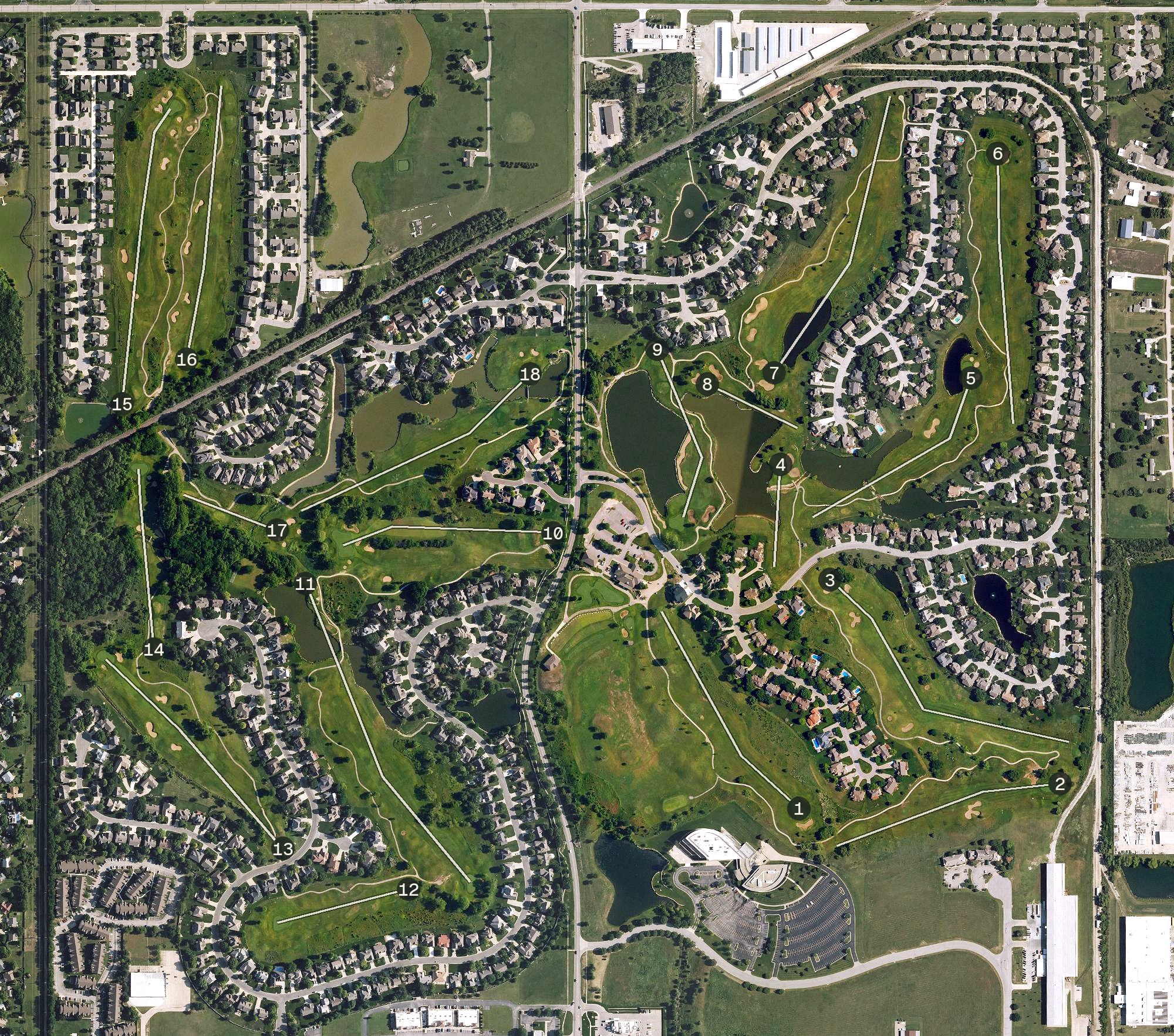 Aerial view of Willowbend Golf Club, KS