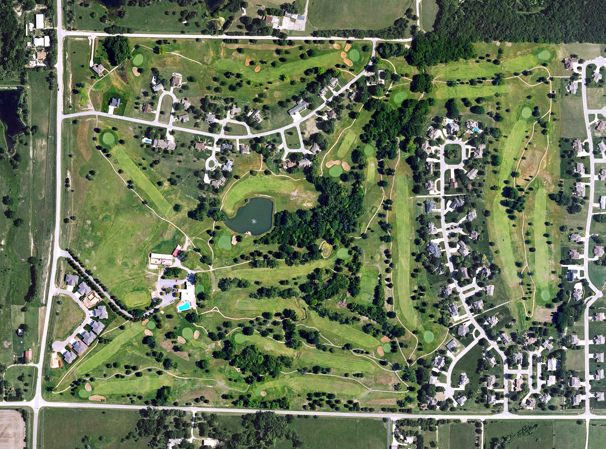 Aerial view of Winfield Country Club, KS