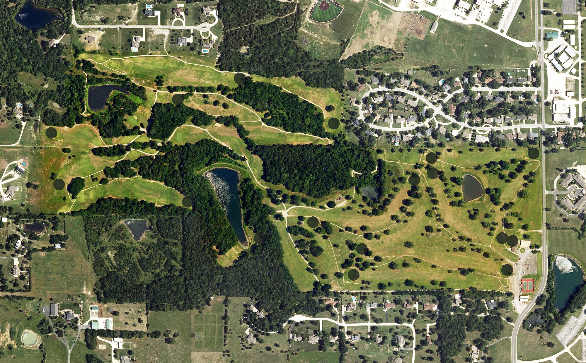 Aerial view of Woodland Hills Golf Course, KS