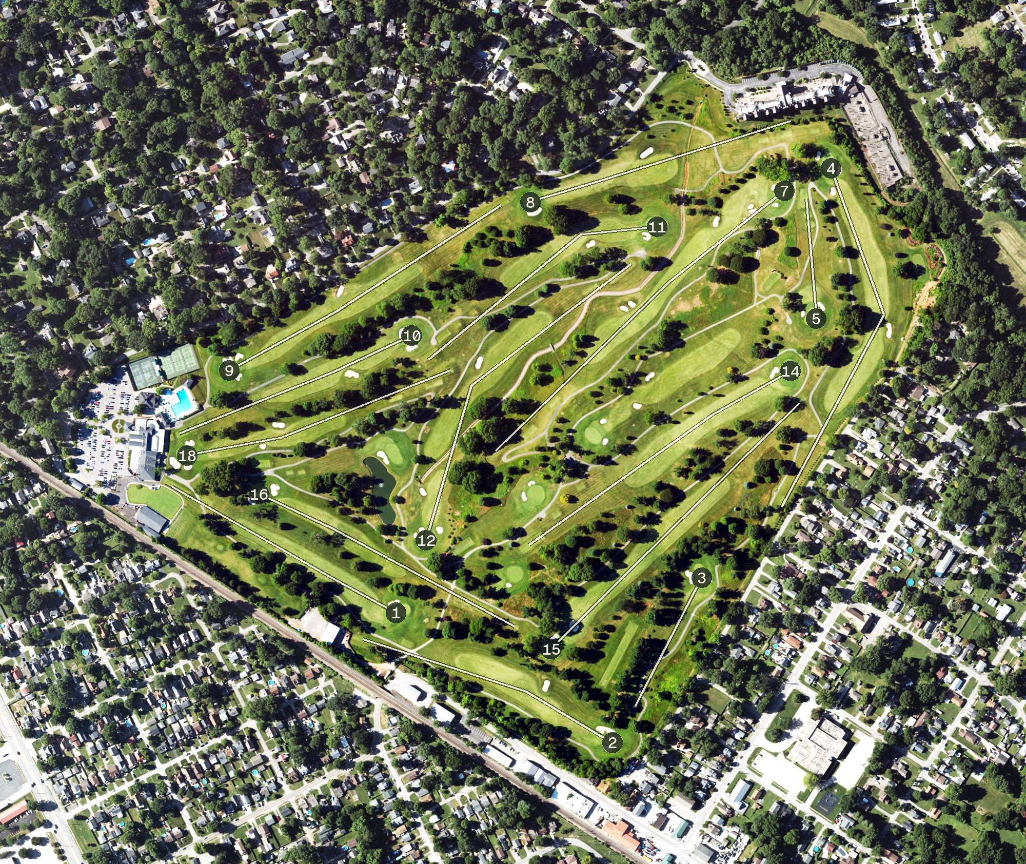 Aerial view of Audubon Country Club, KY