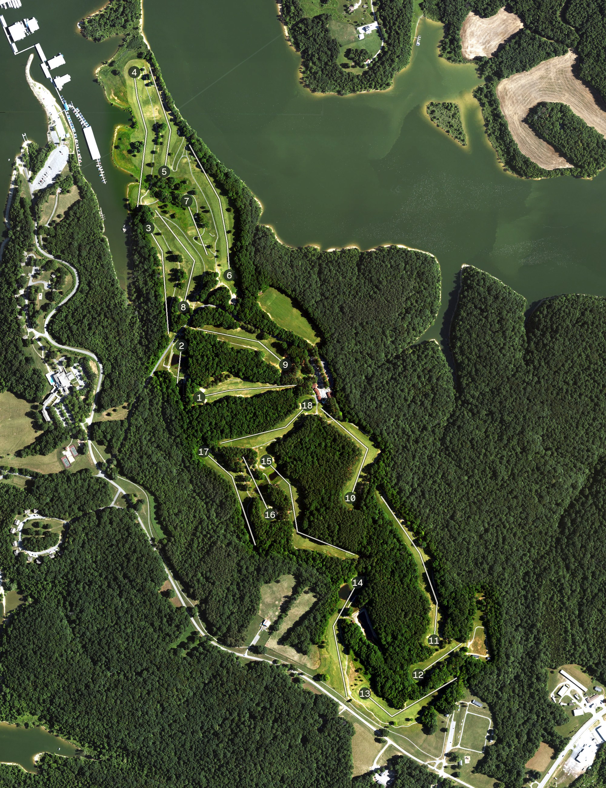 Aerial view of Barren River Lake State Park Golf Course, KY