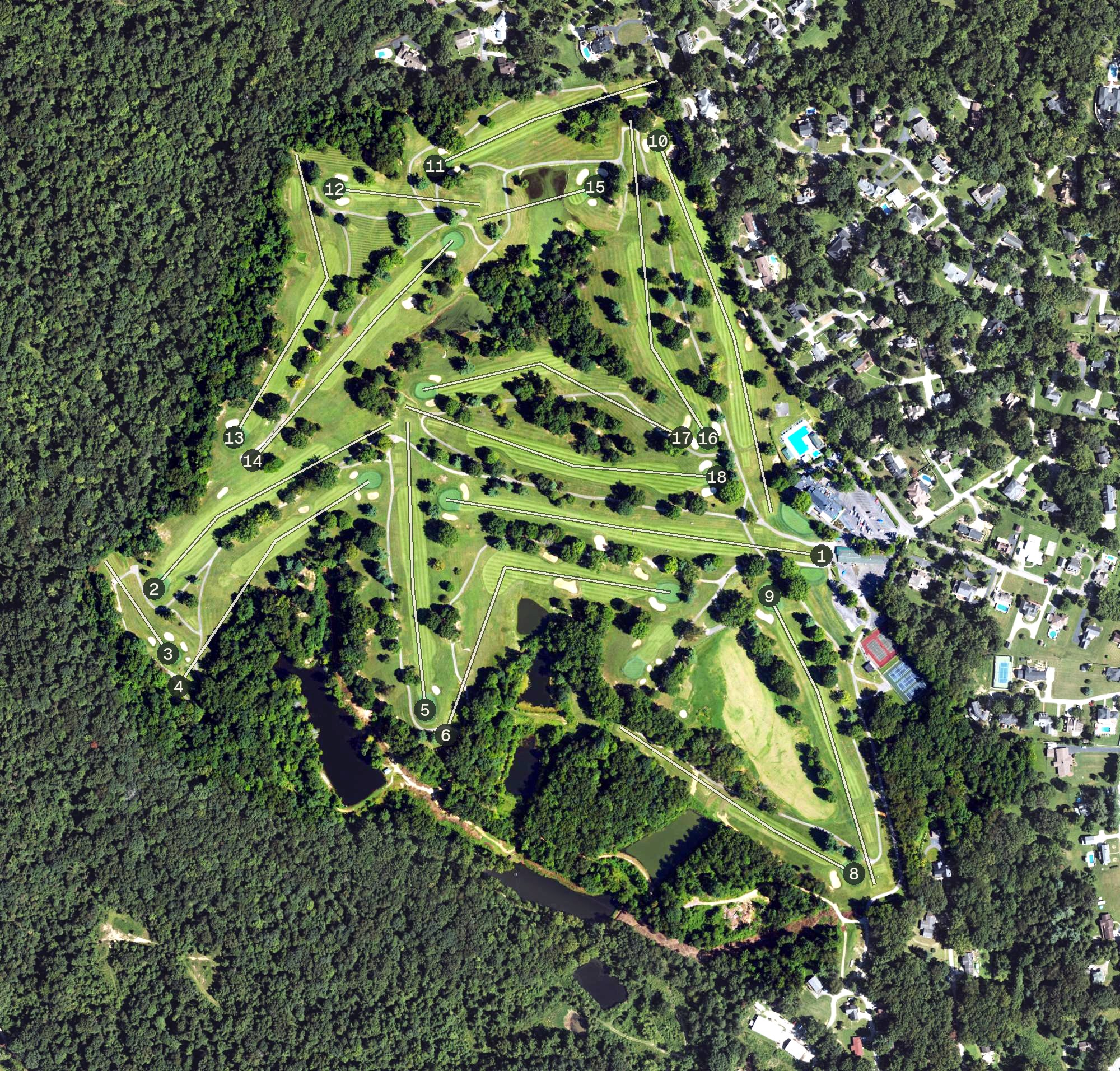 Aerial view of Bellefonte Country Club, KY