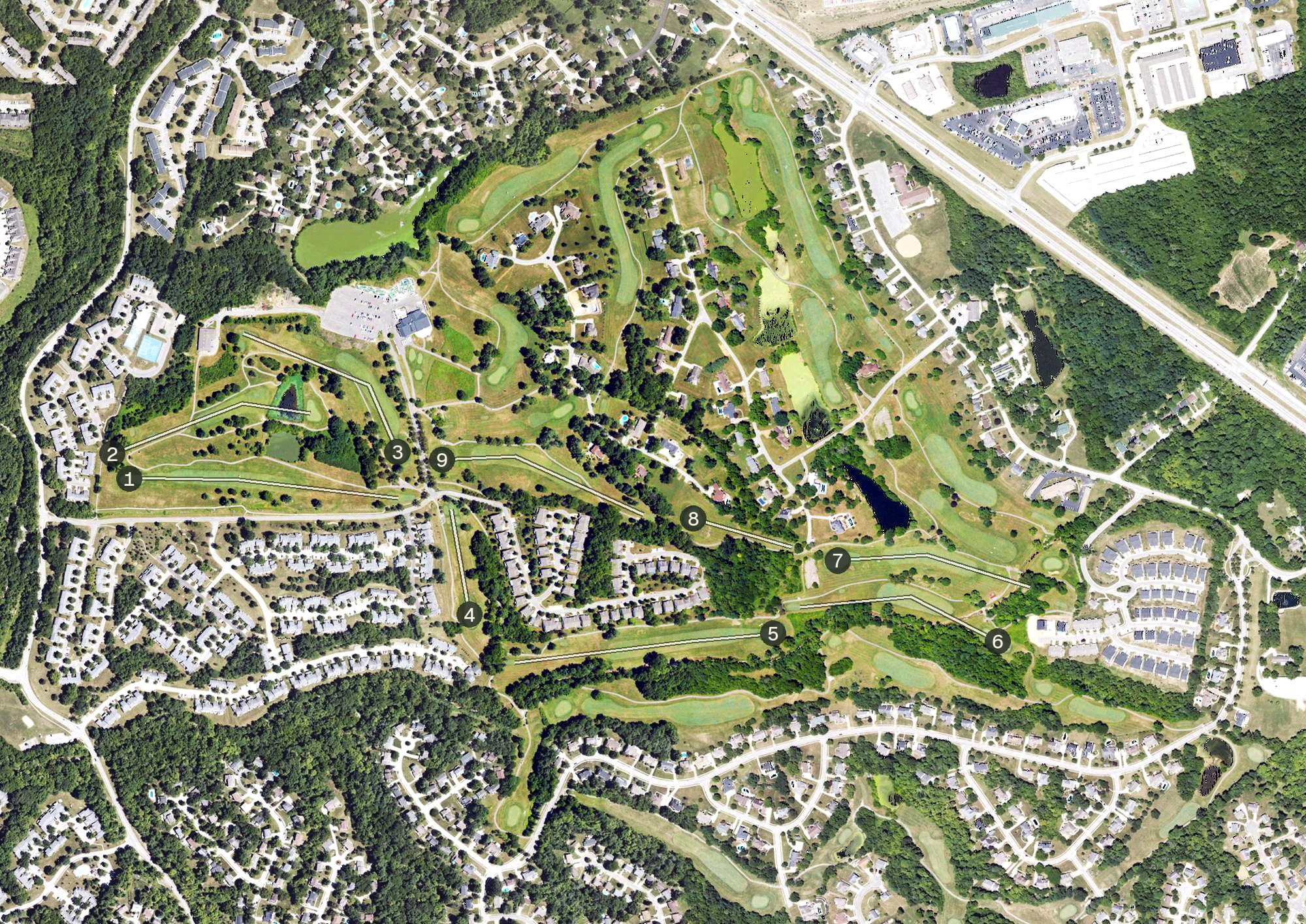 Aerial view of Boone Links Golf Course, KY