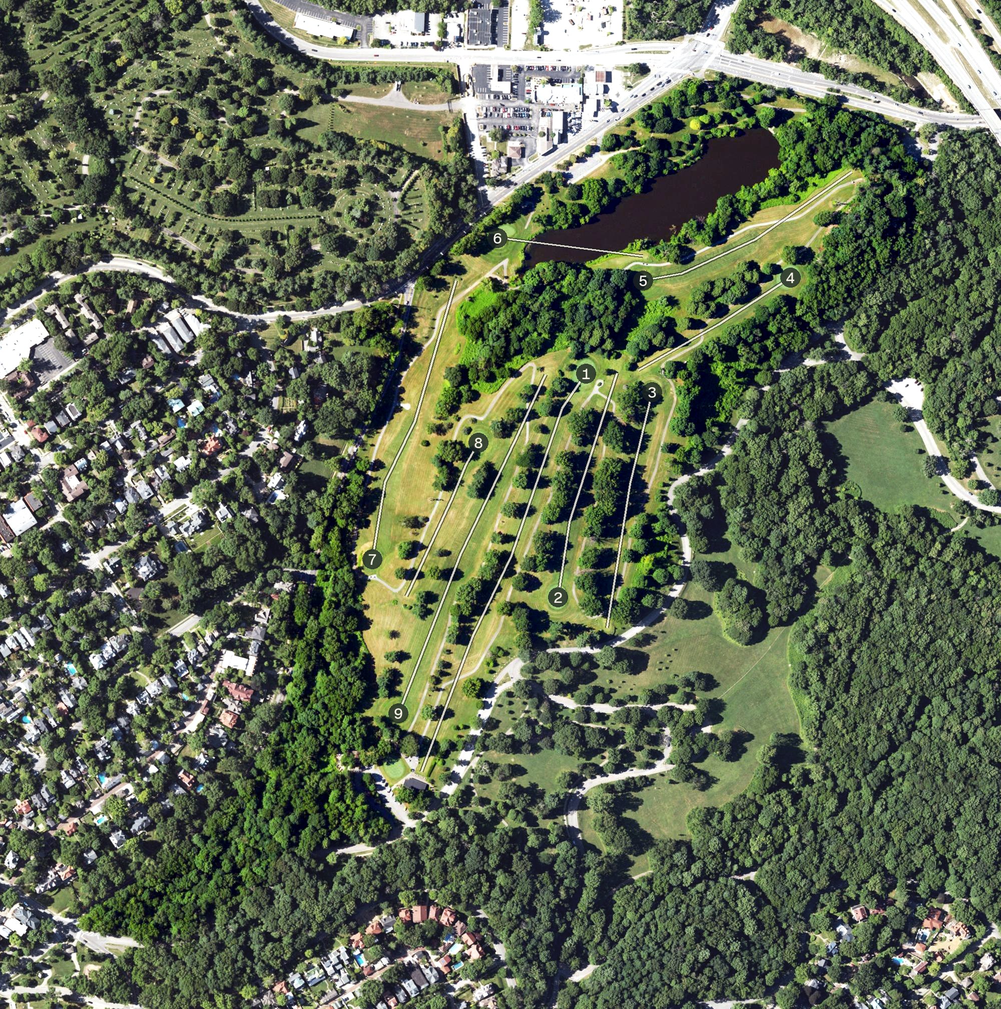 Aerial view of Cherokee Golf Course, KY