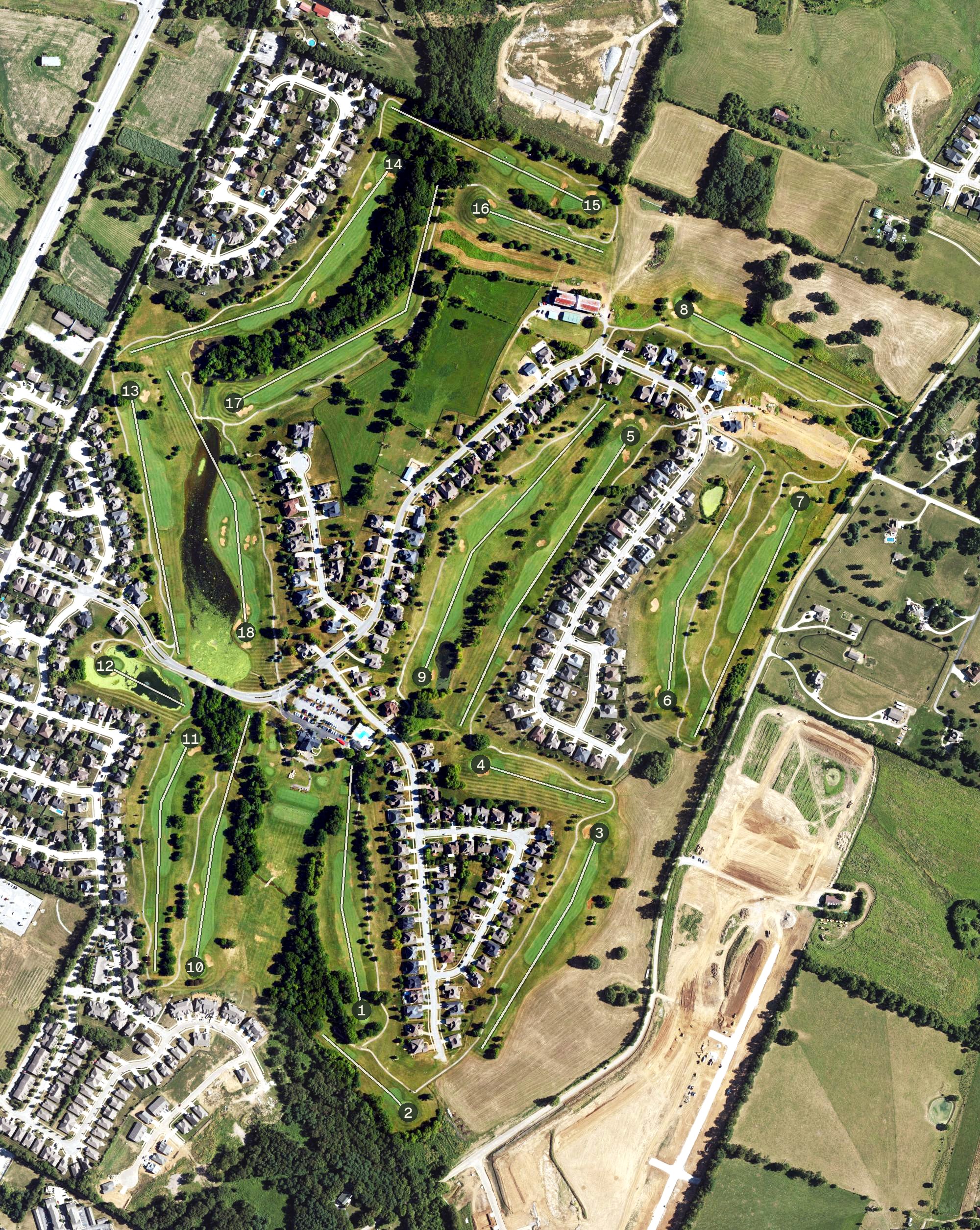 Aerial view of Cherry Blossom Golf Club, KY