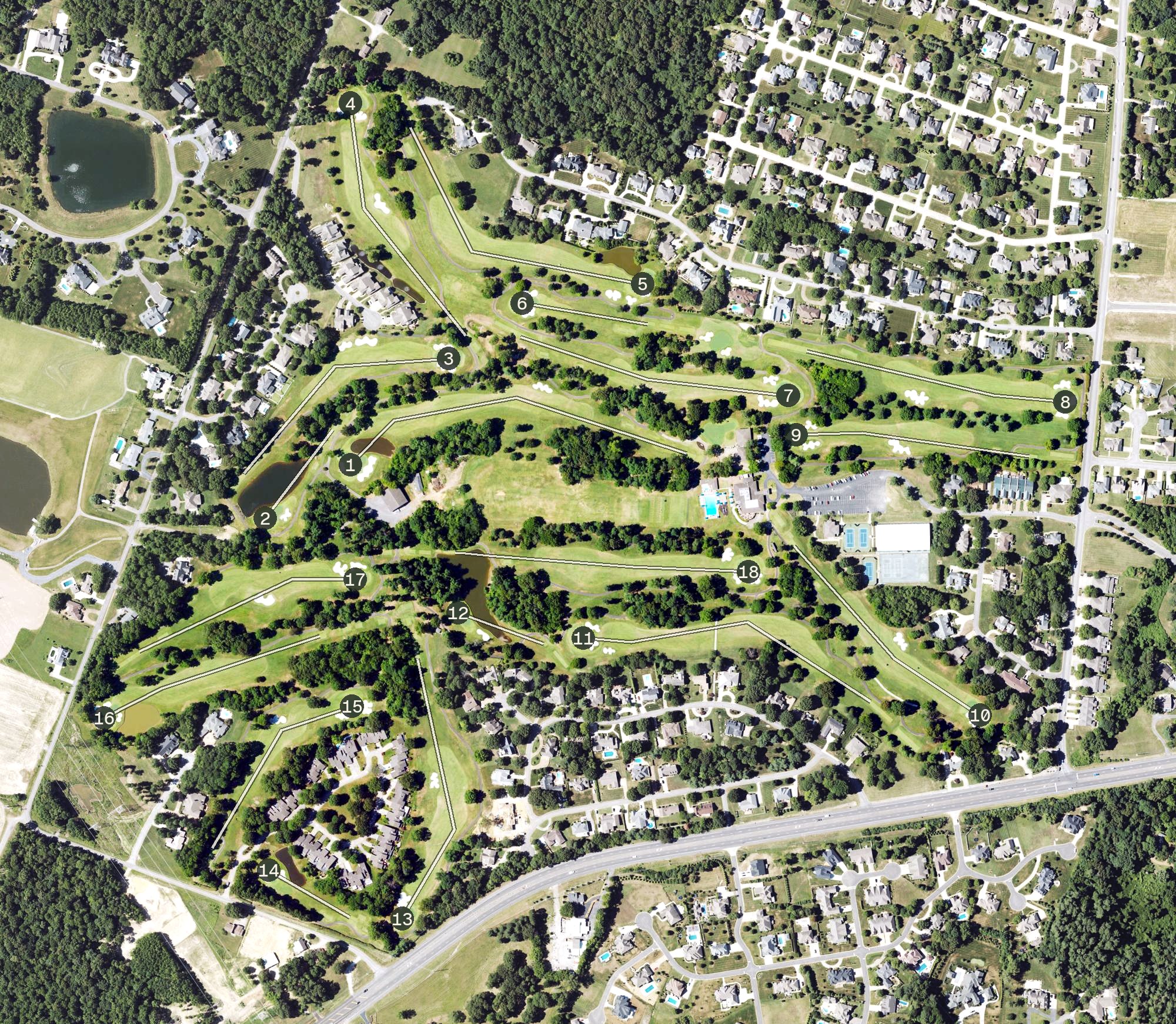 Aerial view of Country Club of Paducah, KY