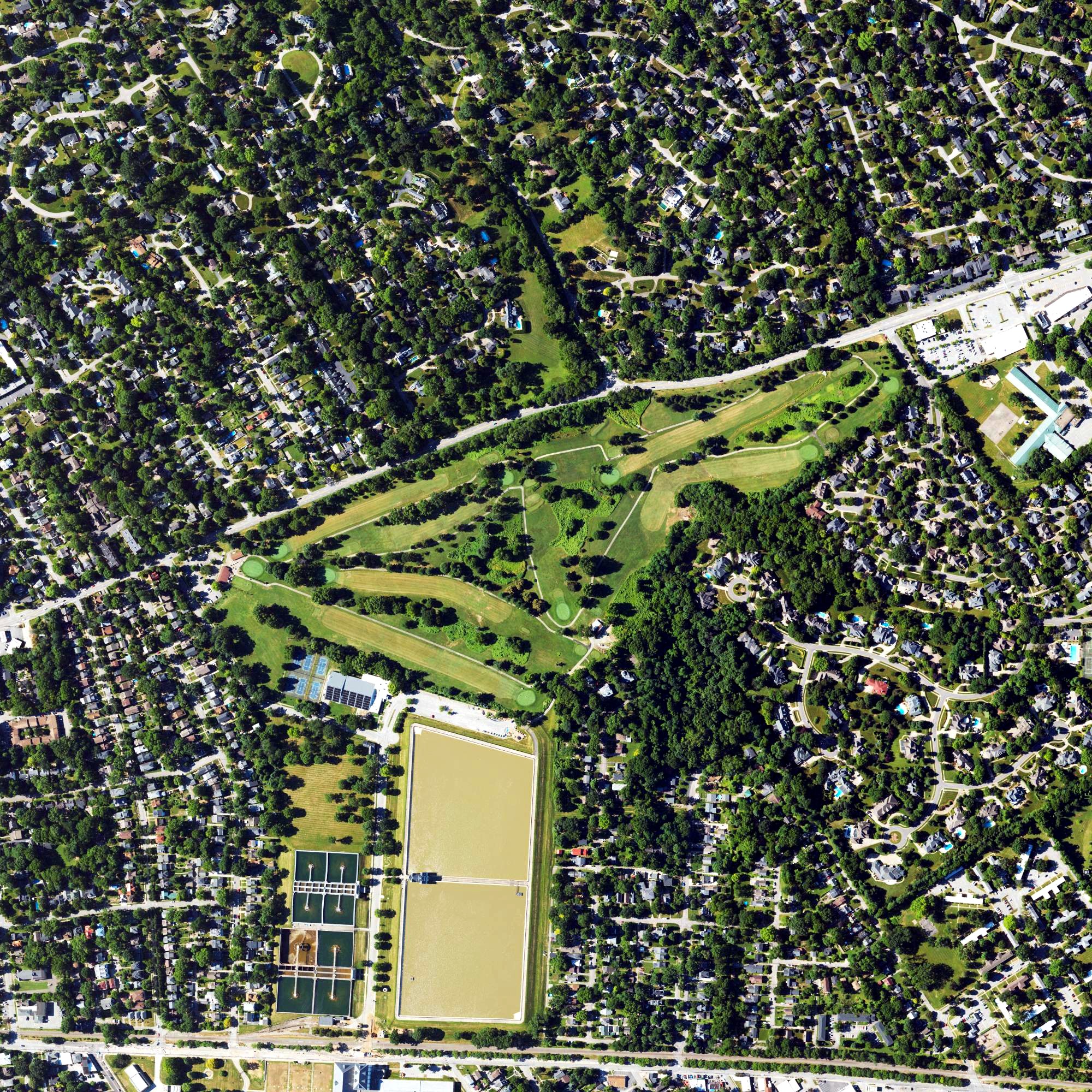 Aerial view of Crescent Hill Golf Course, KY