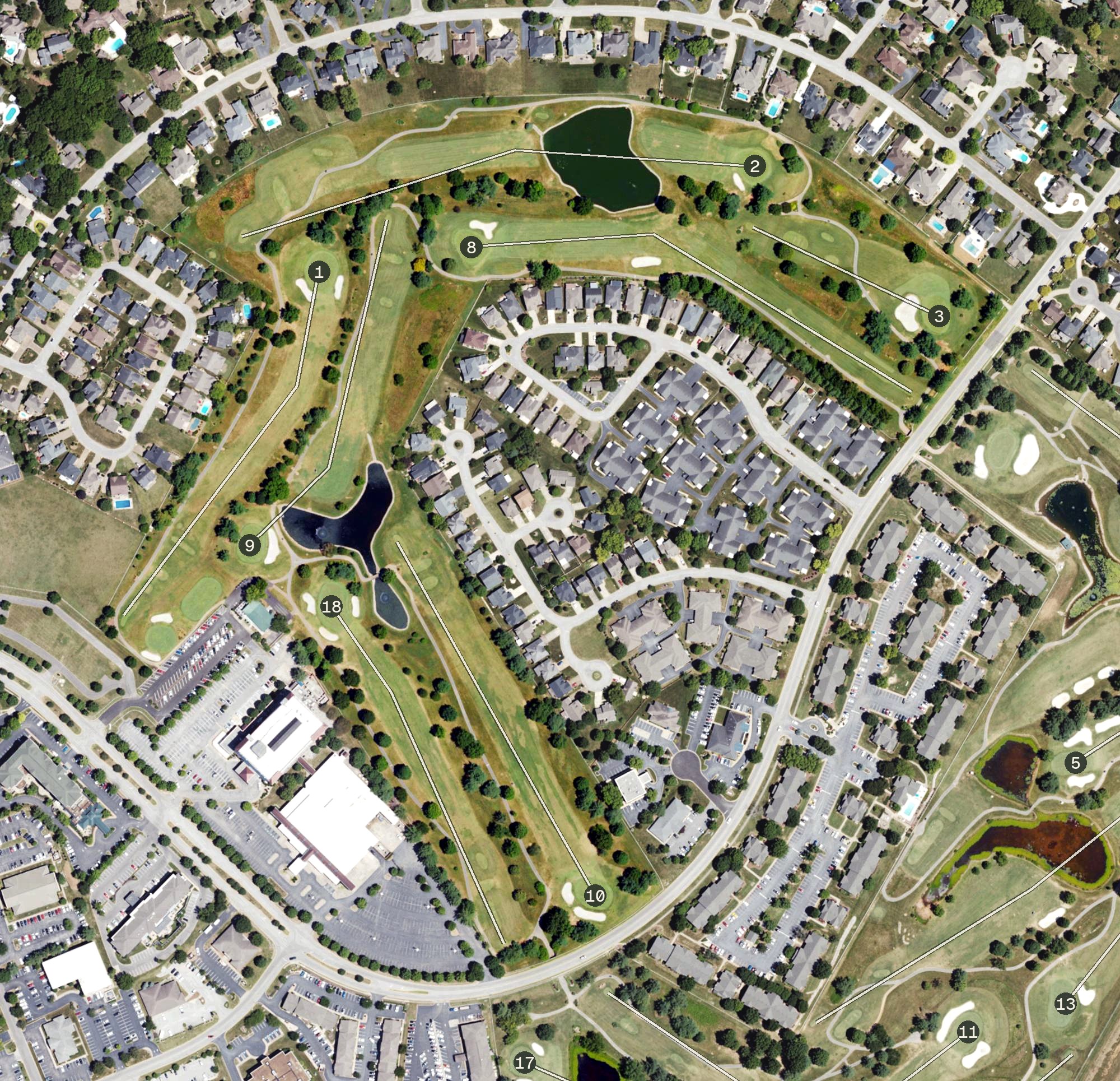 Aerial view of CrossWinds Municipal Golf Course, KY