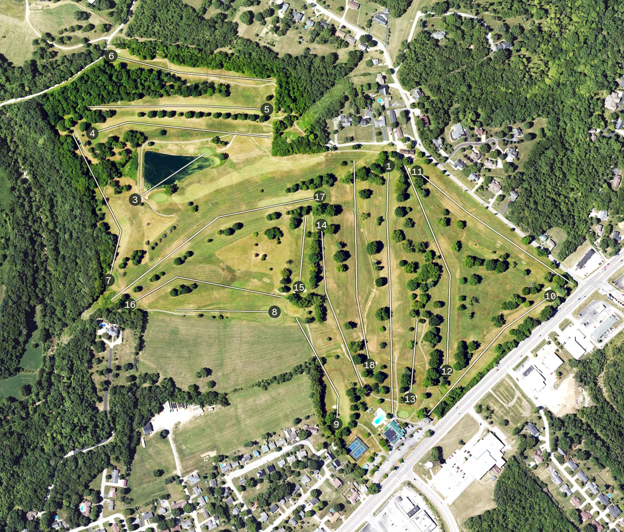 Aerial view of Deerfield Golf Club, KY
