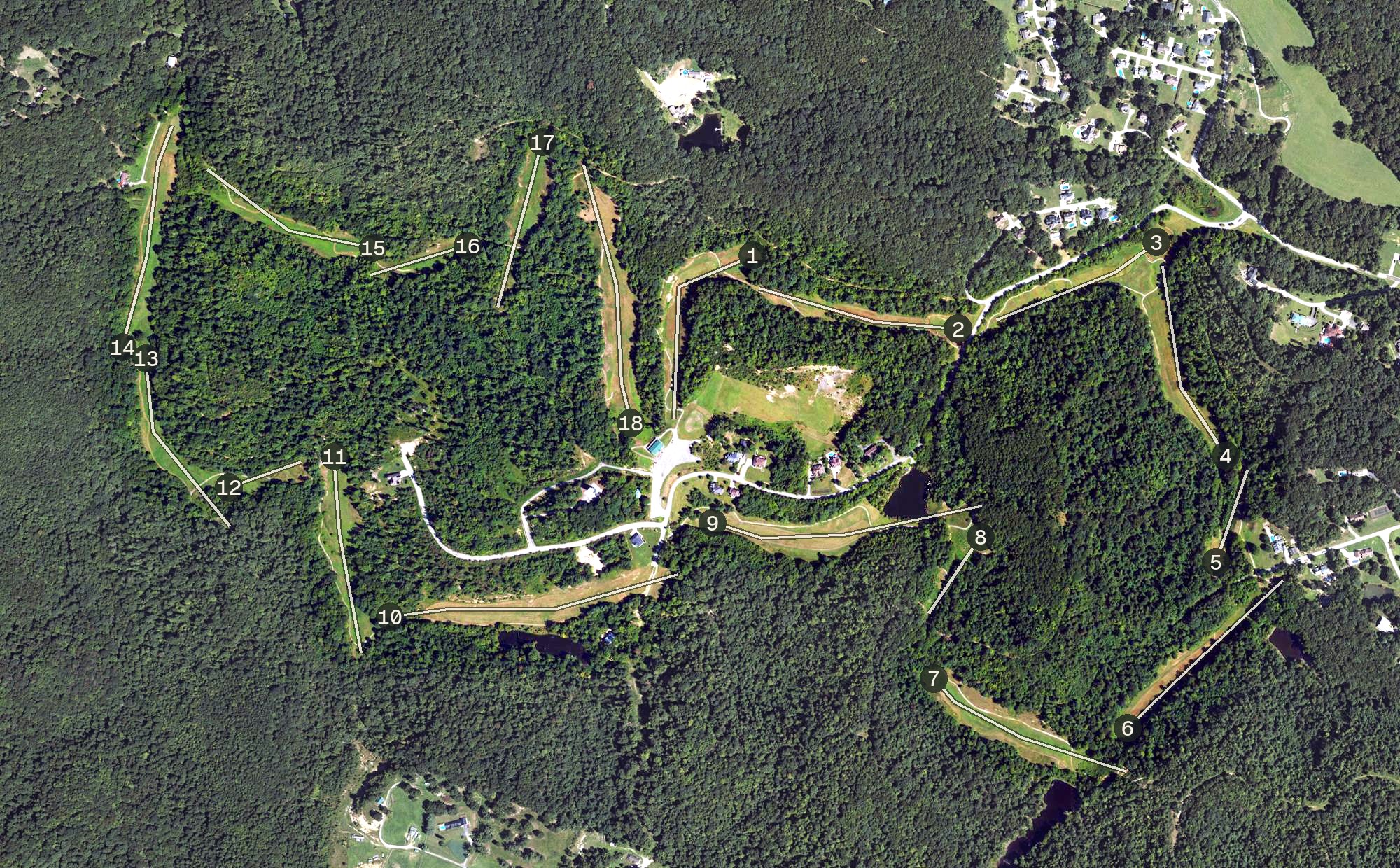 Aerial view of French Oaks Golf Club, KY