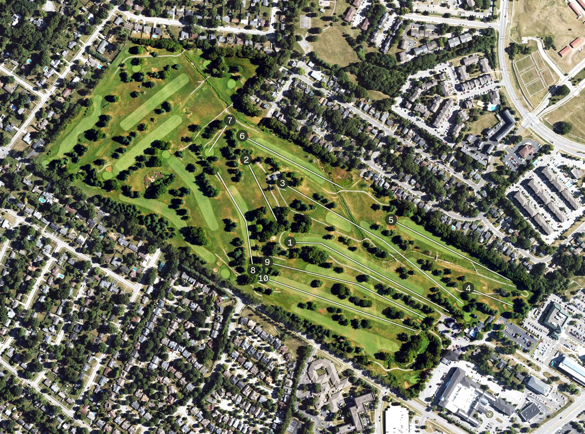Aerial view of Gay Brewer Jr Golf Course, KY