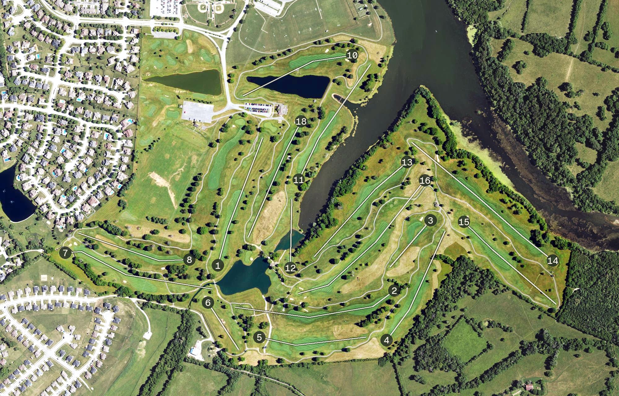 Aerial view of Gibson Bay Golf Course, KY
