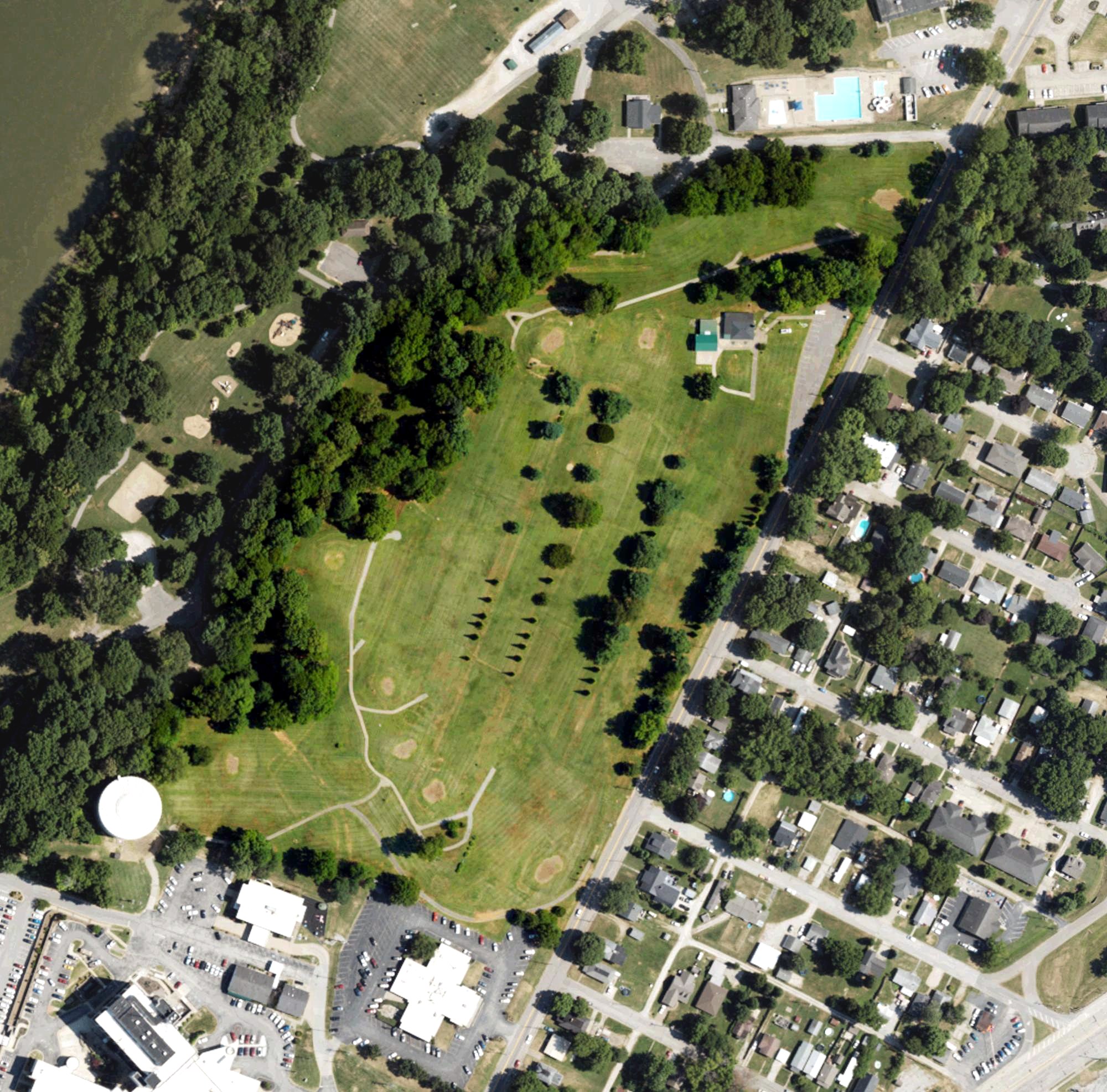 Aerial view of Henderson Municipal Golf Course, KY