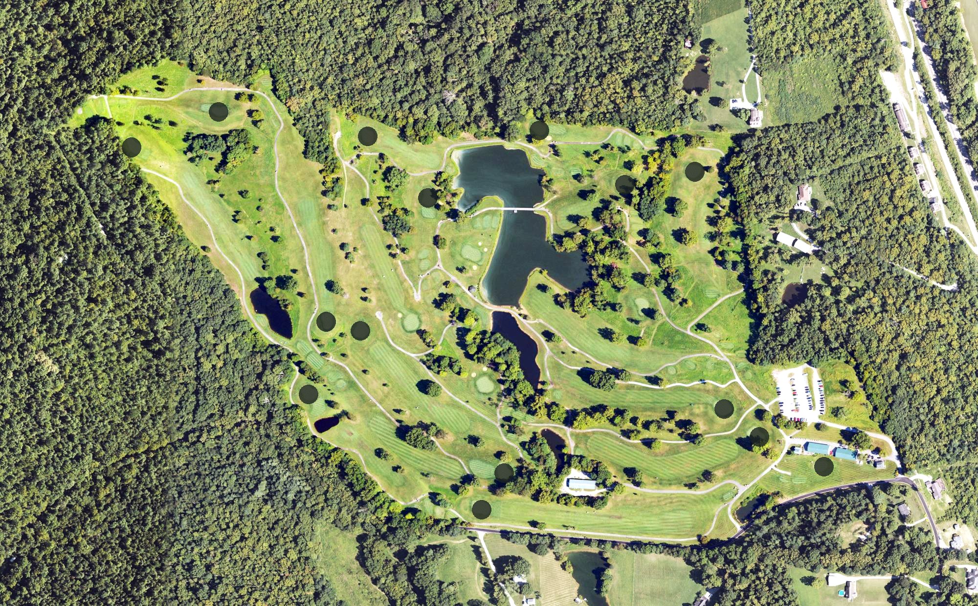 Aerial view of Hickory Sticks Golf Club, KY