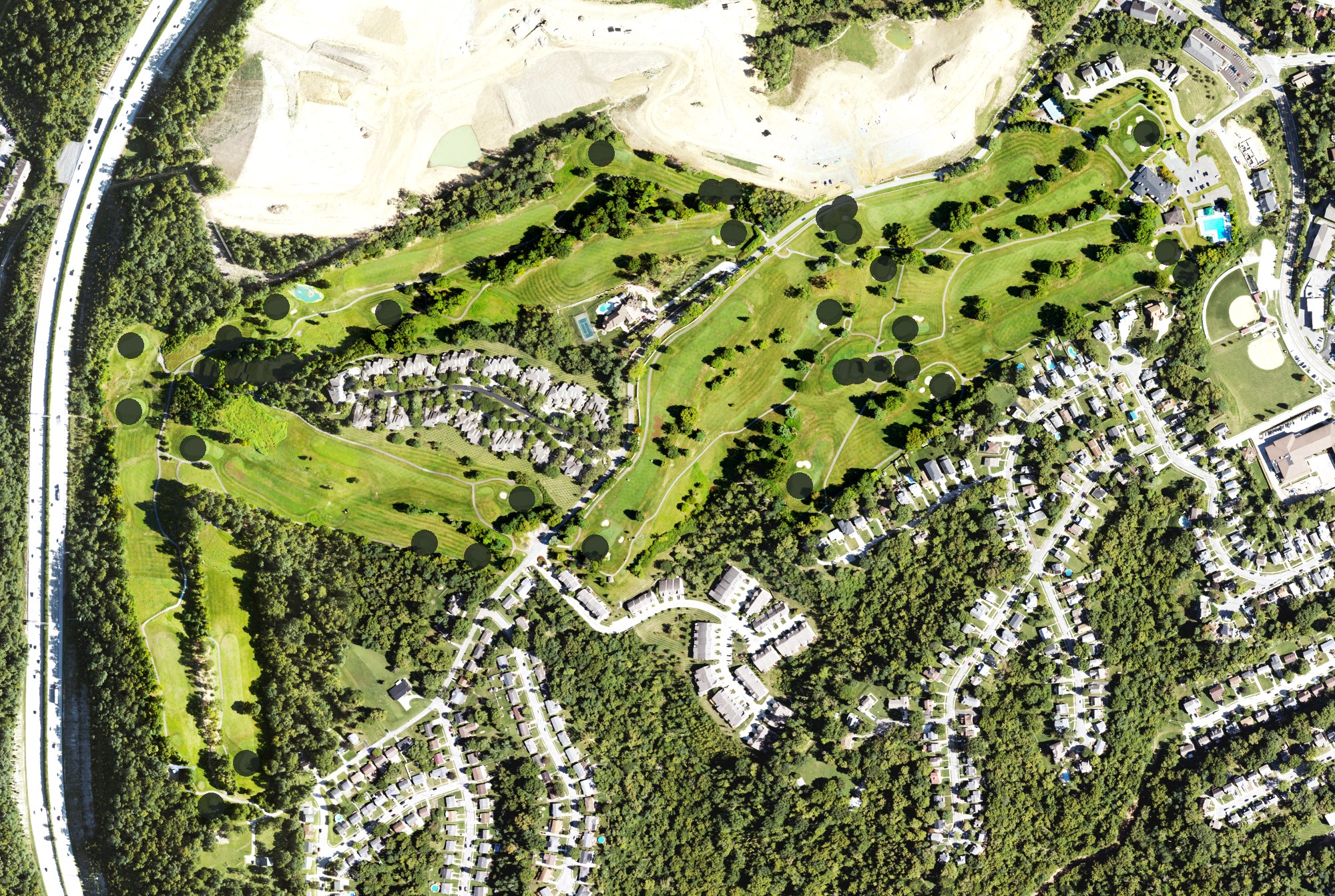 Aerial view of Highland Country Club, KY