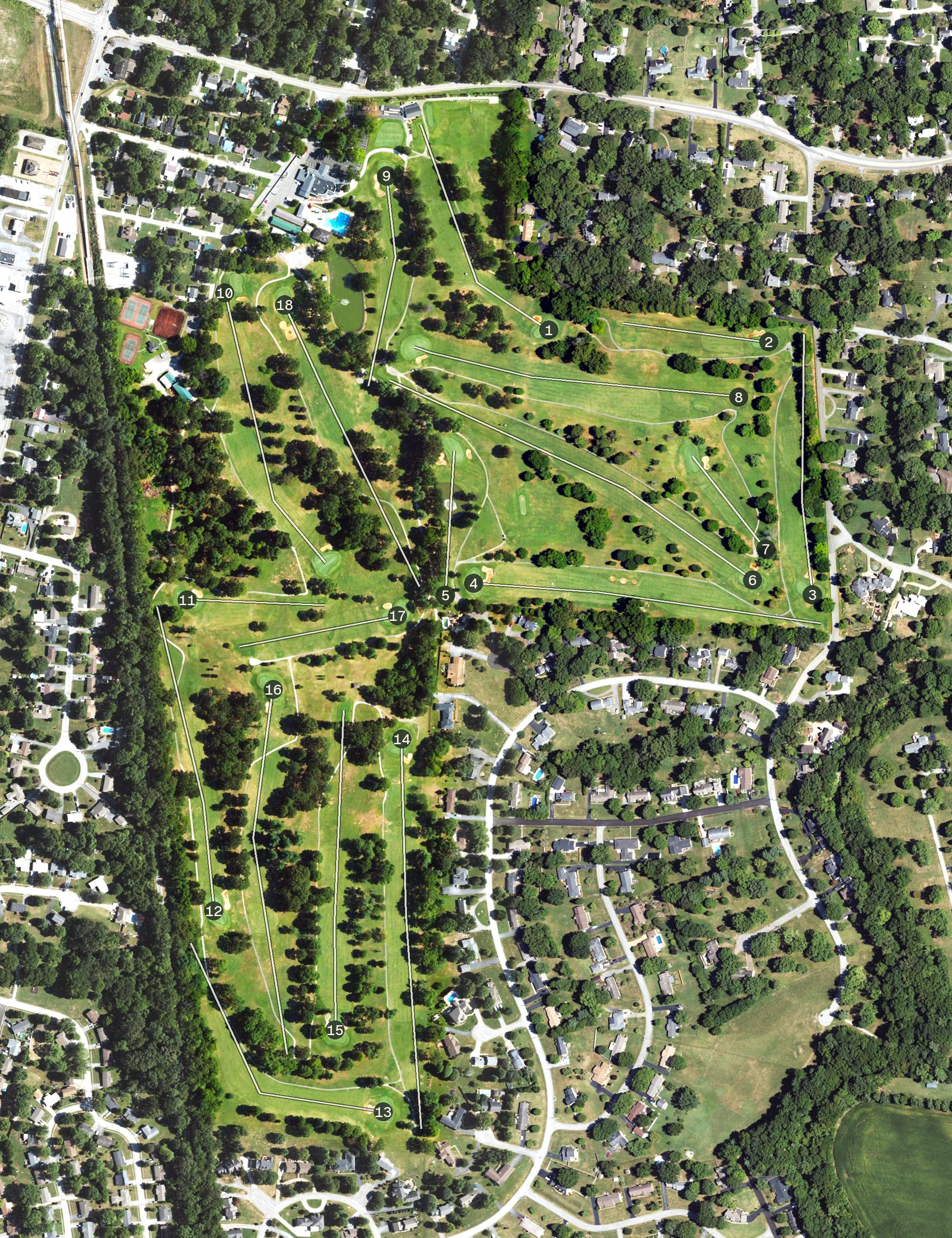 Aerial view of Hopkinsville Golf and Country Club, KY