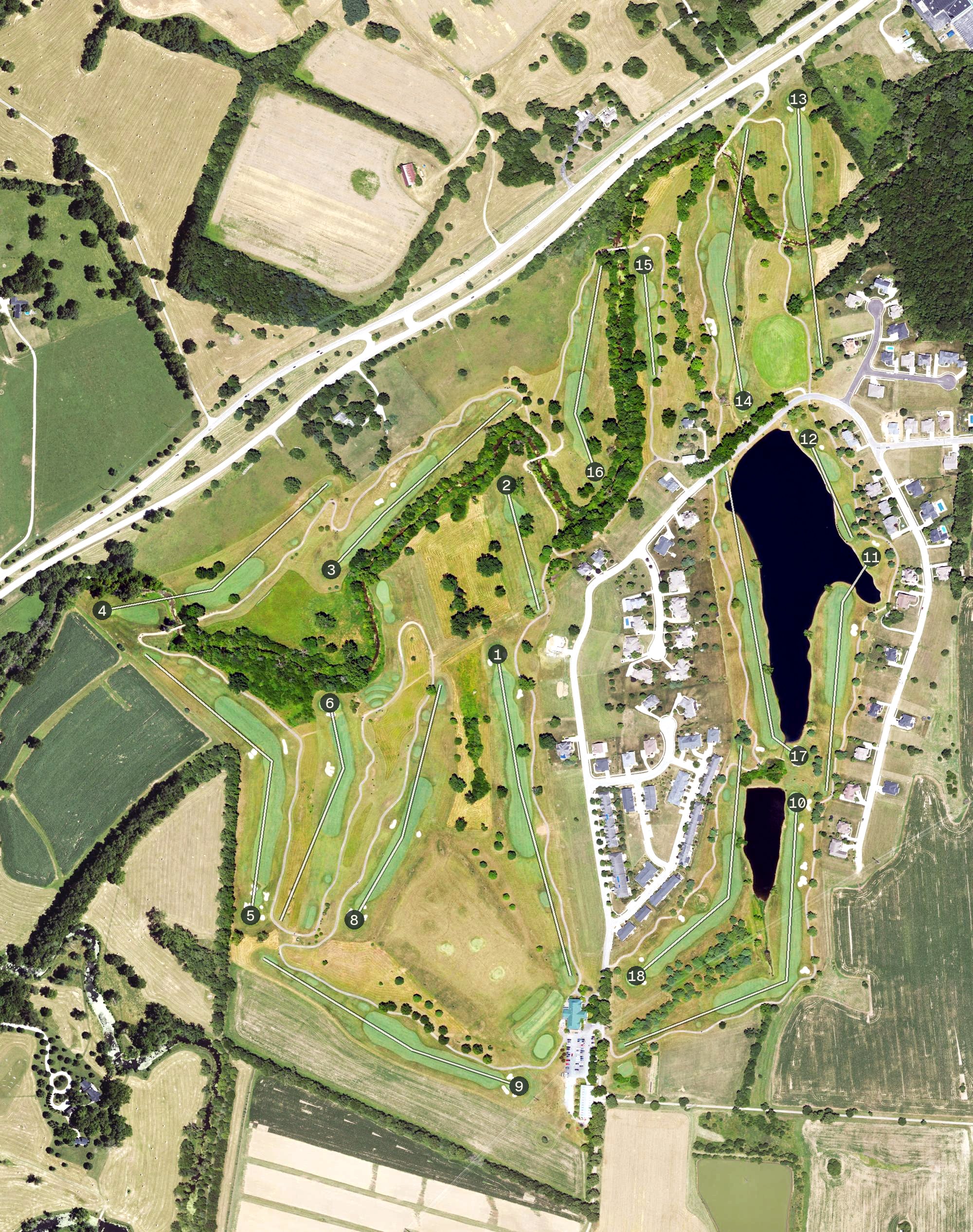 Aerial view of Houston Oaks Golf Course, KY