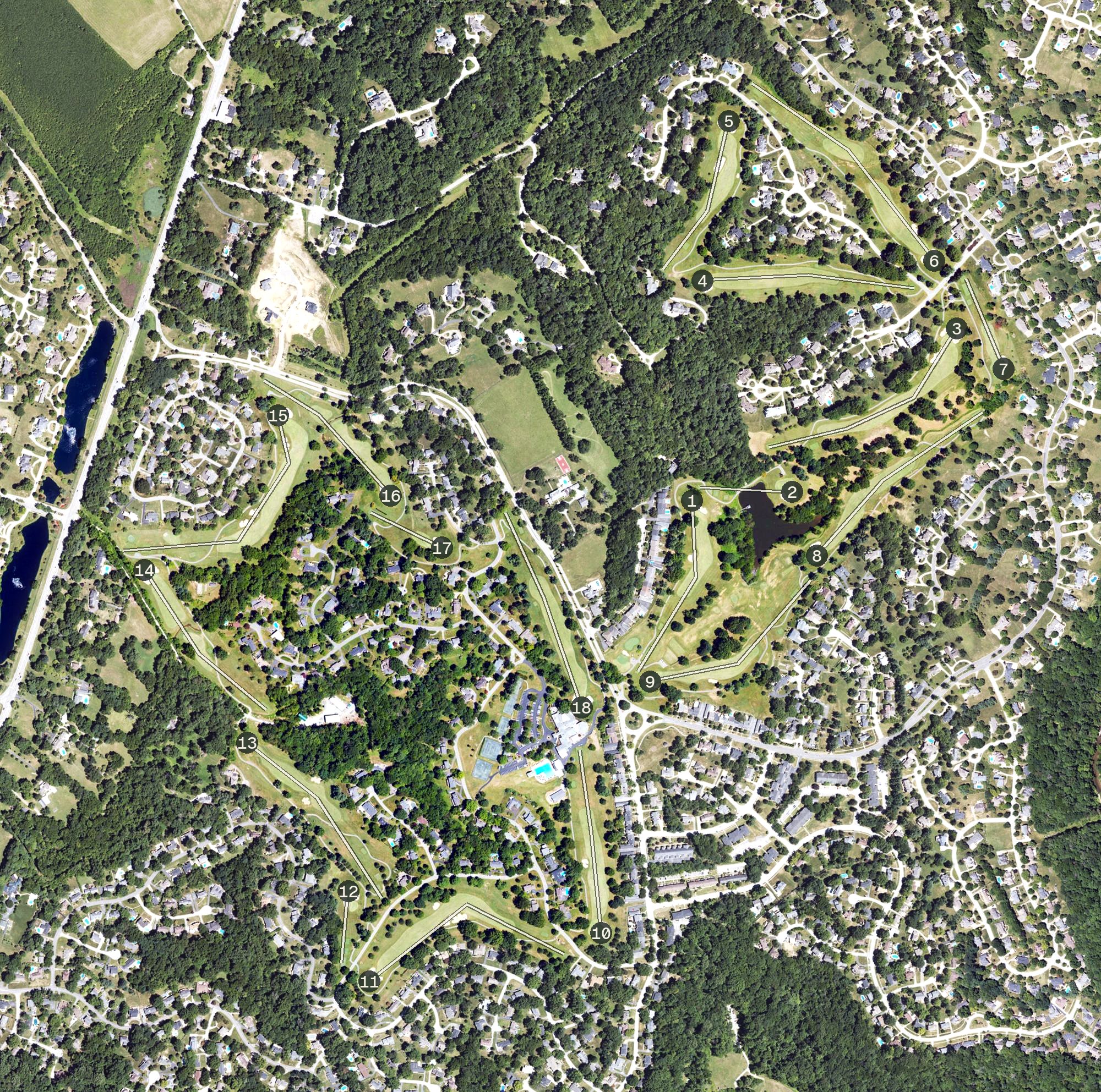 Aerial view of Hunting Creek Golf Course, KY